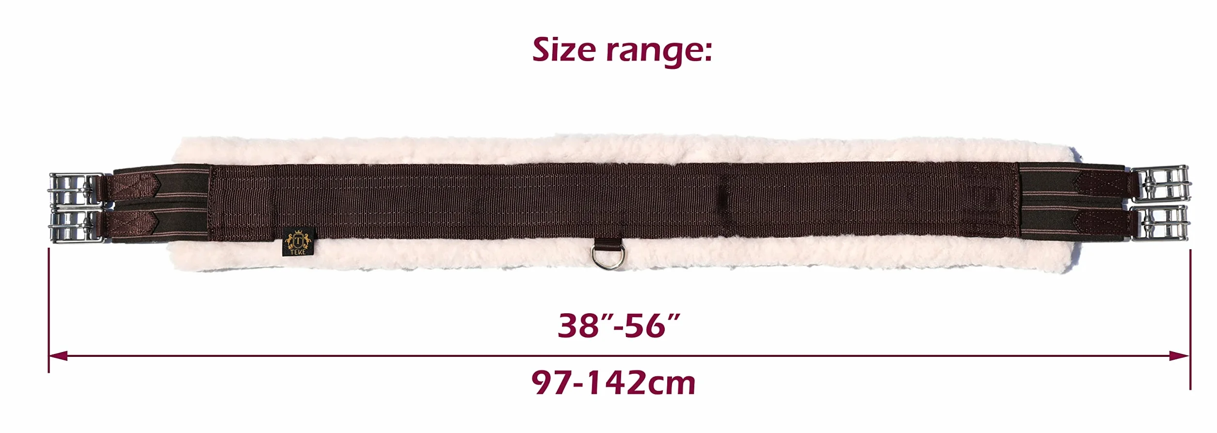 T TEKE Sangles anglaises quotidiennes pour chevaux : rembourré avec polaire, élastique double face robuste et boucles en acier inoxydable (tailles 96,5 - 142,2 cm)