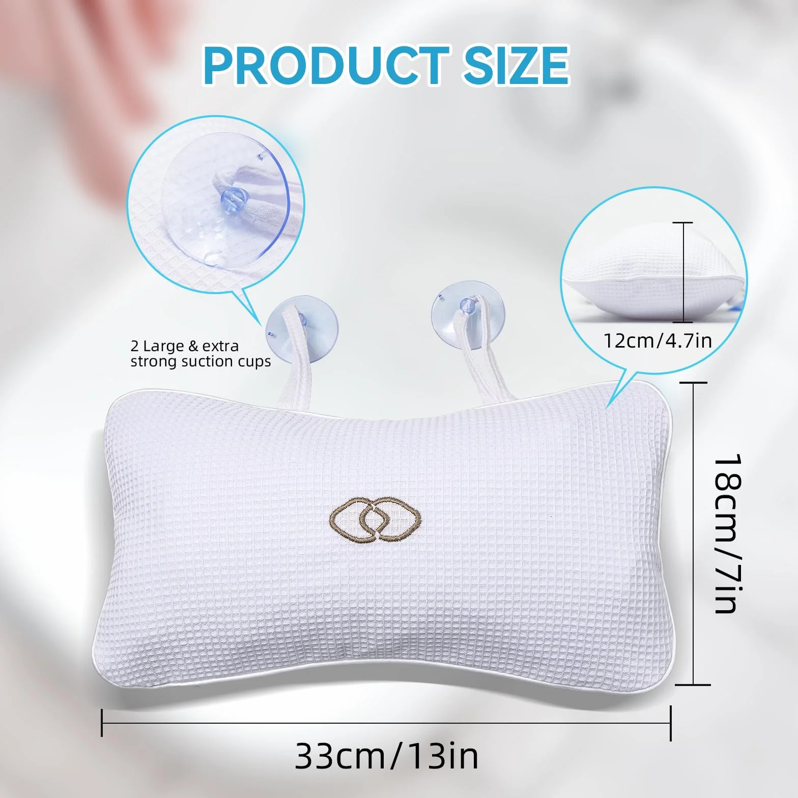 Oreillers de Bain Antidérapants YUET Coussin de Bain avec Air Mesh et Ventouses pour Jacuzzi Spa Gonflable
