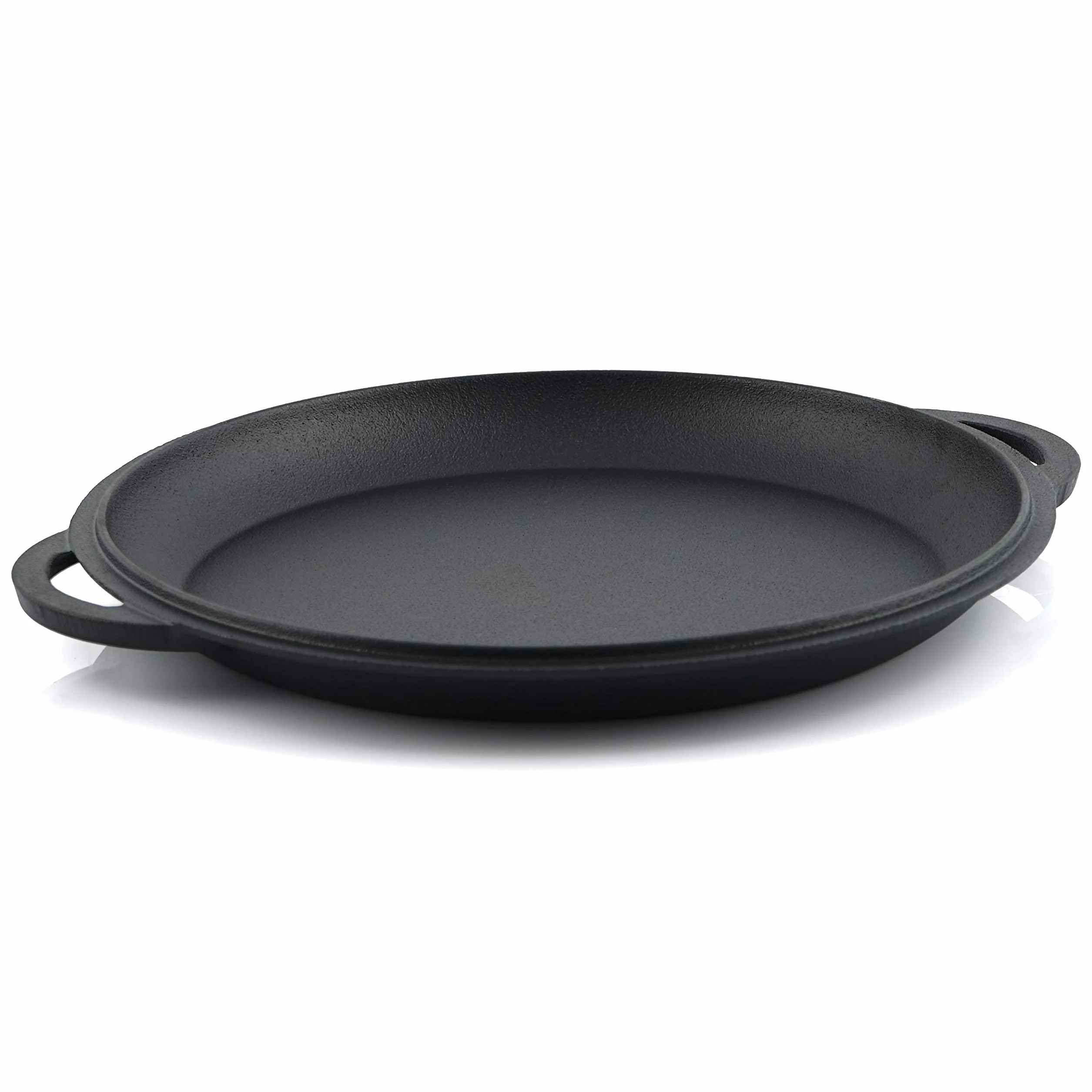 BBQ-Toro Kazan | Cocotte en fonte avec couvercle | Casserole traditionnelle en fonte | Avec fond aplati | Wok noir (12,1 litres)