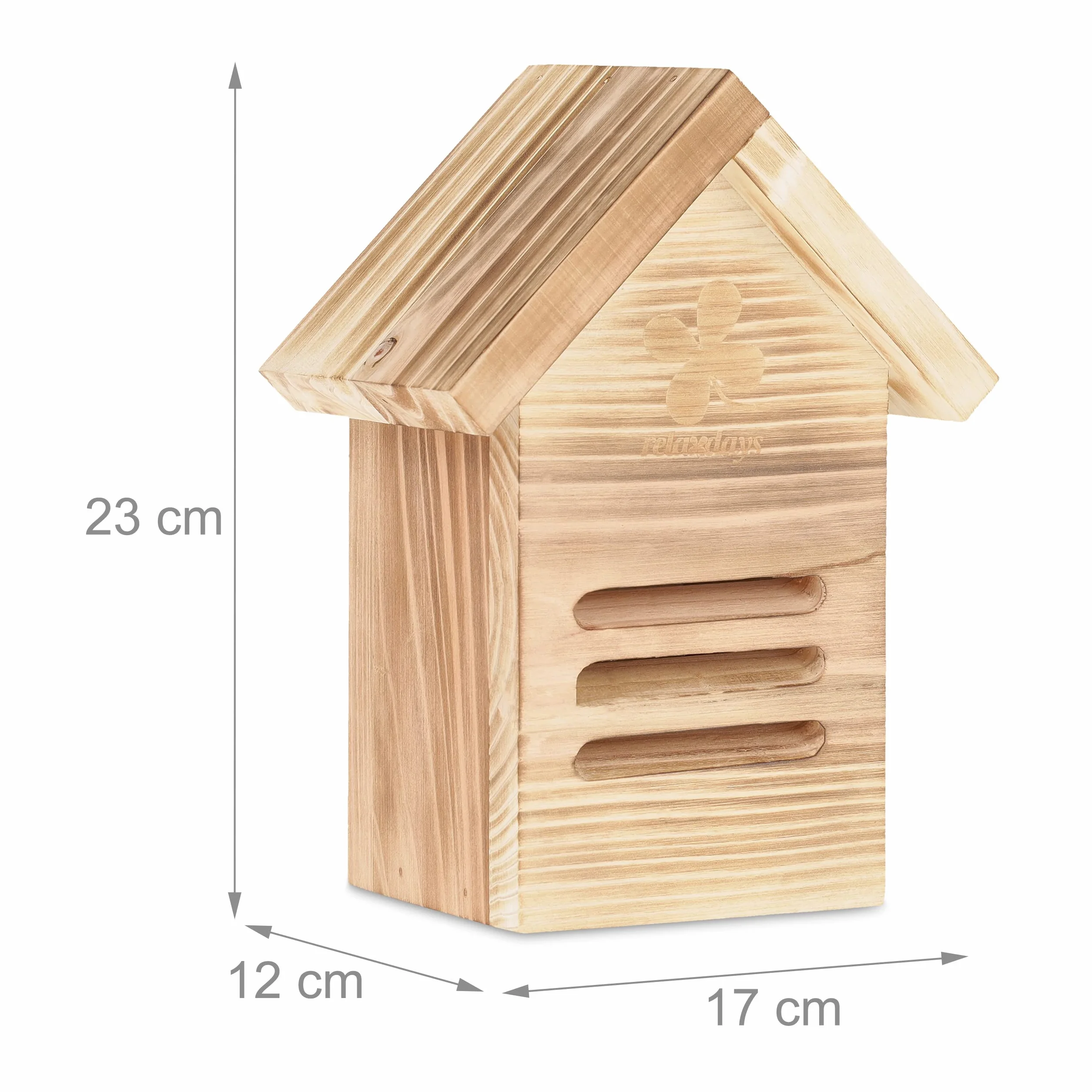 Relaxdays Maison à Coccinelle, Hôtel à Insectes, Bois Brun, 23x17x12 cm
