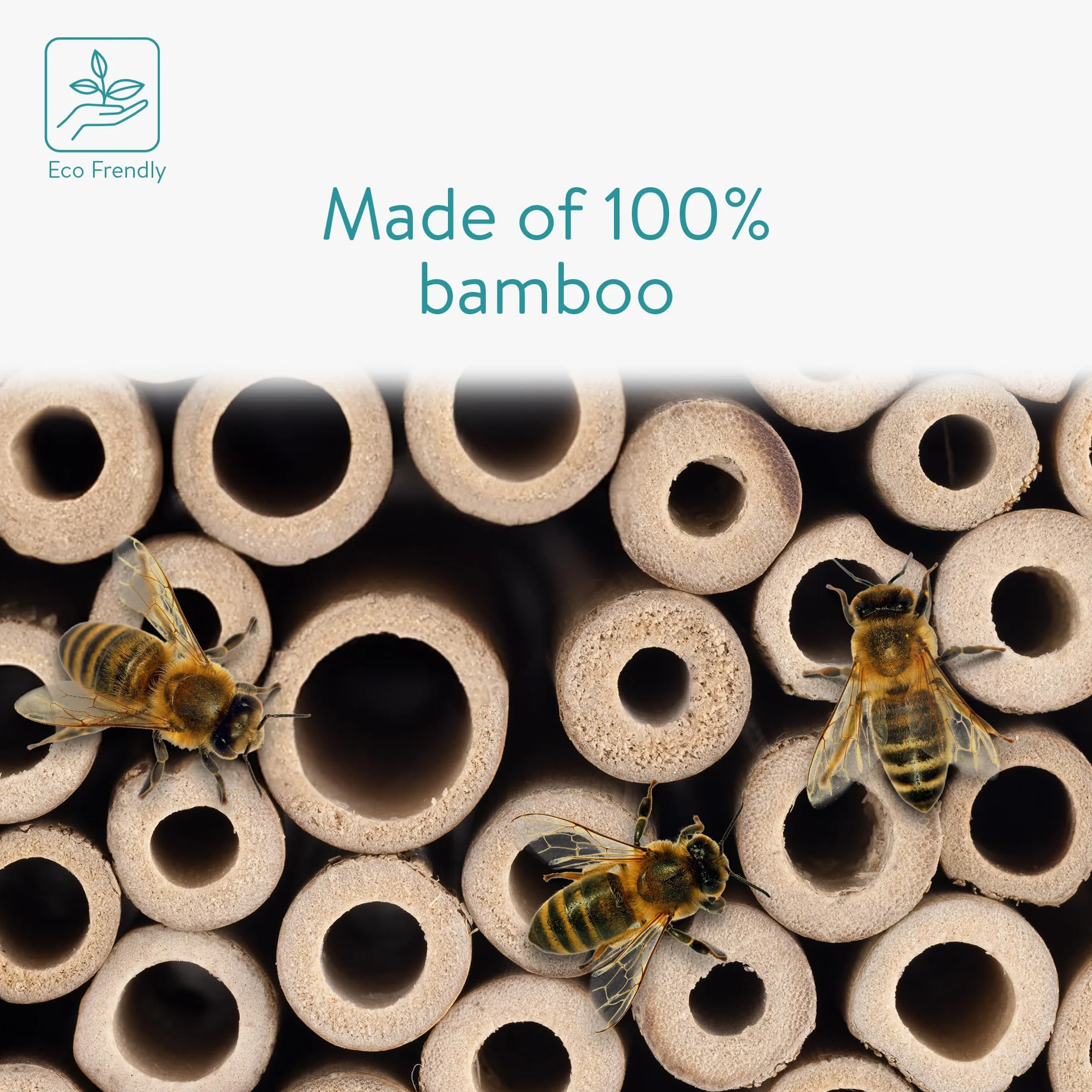 Navaris Tube en Bambou pour Abeille 60x 15 cm Refuge avec Corde