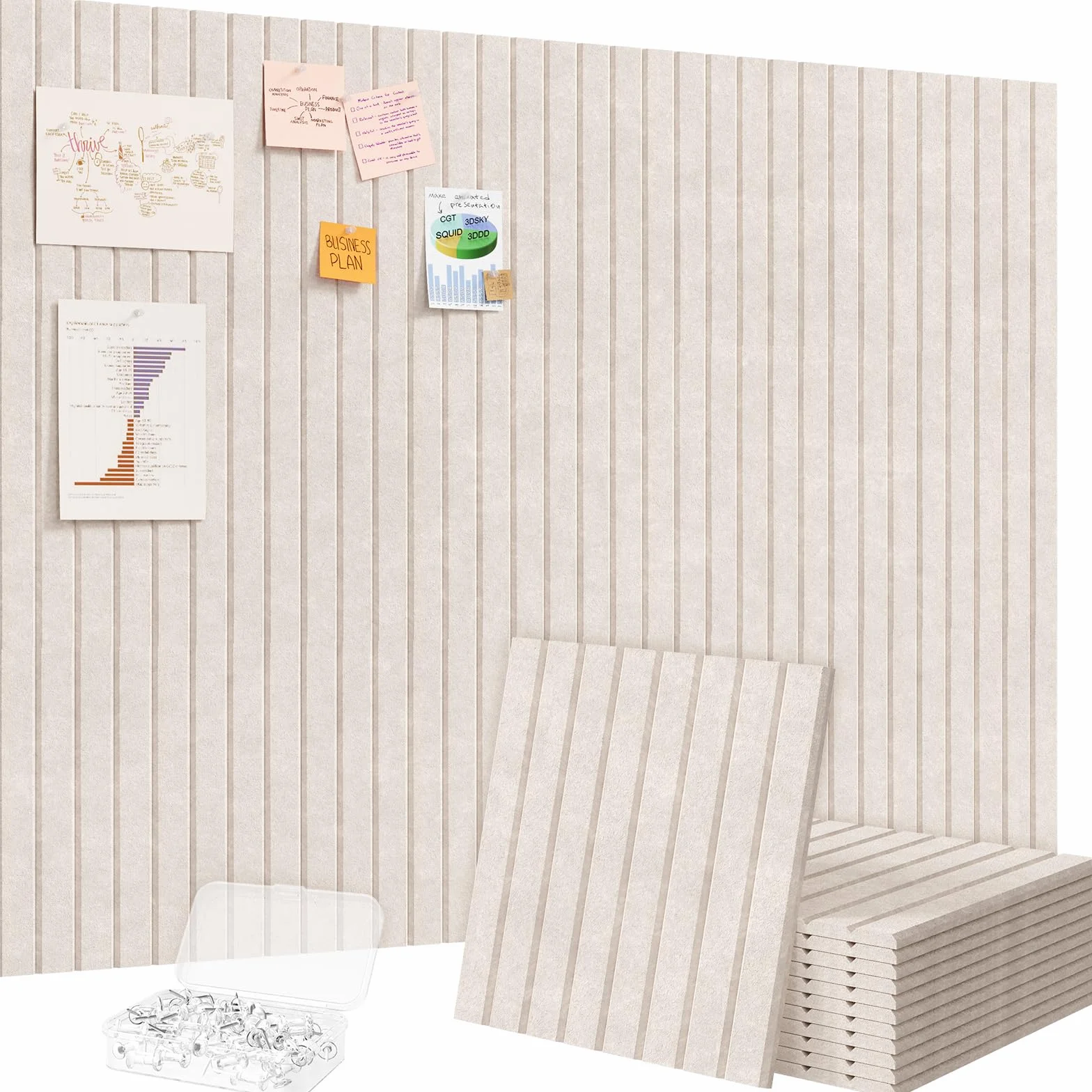 Lifewit Panneaux en Feutre Adhésif Décoratif Lot de 12 120x90 cm Beige