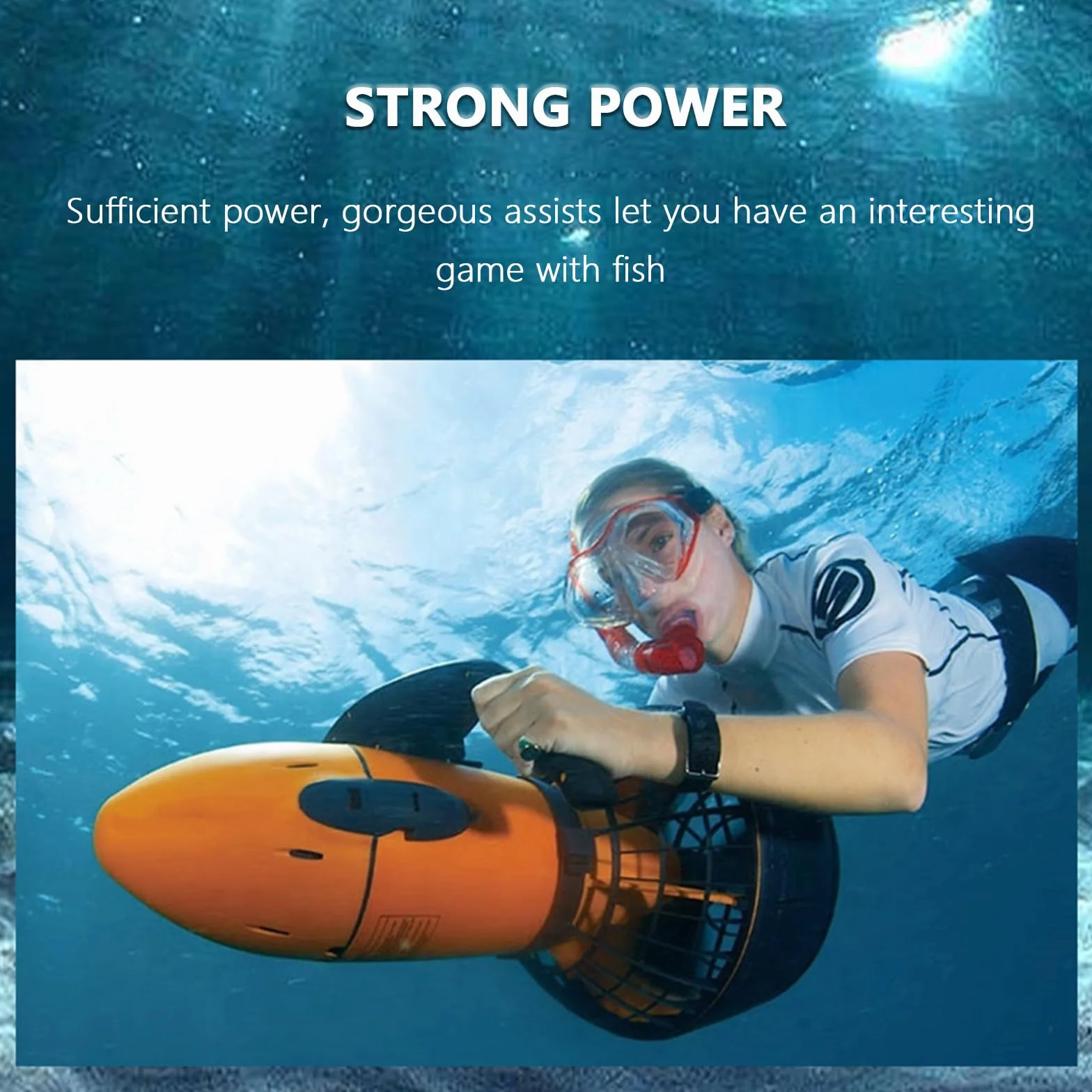 Véhicule sous-marin à propulsion de plongée en scooter de mer, scooter sous-marin 300 W/500 W, un puissant booster de plongée et de natation pour des aventures aquatiques inoubliables,300W
