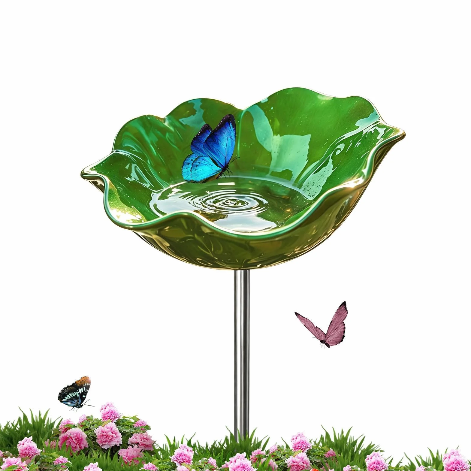 Station d'Abreuvement à Abeilles - Coupelle d'alimentation Extérieure Résistante aux Intempéries - Abreuvoir à Abeilles en métal - pour l'abreuvement des Oiseaux et colibris, extérieur