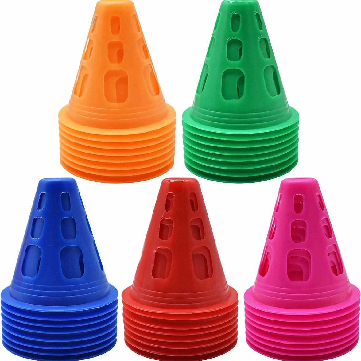 Forreen Cônes de Slalom 40 Pièces Cônes de Circulation pour Sport et Agilité