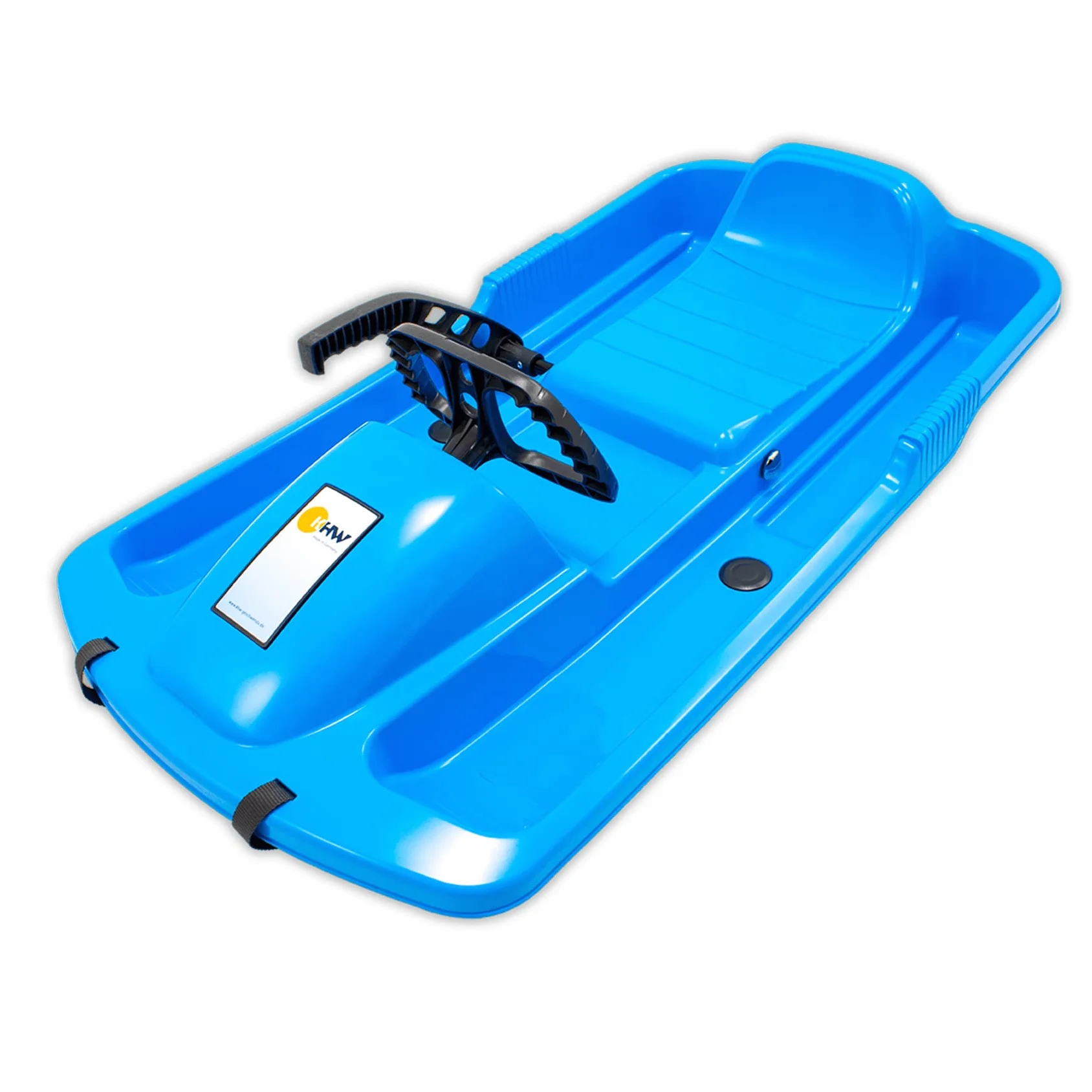 KHW Luge de Direction Snow Fox - 95 cm - Certifié TÜV - avec Corde de Traction - Système de Direction sophistiqué - Plastique résistant au Froid et à la lumière - Fabriqué en Allemagne