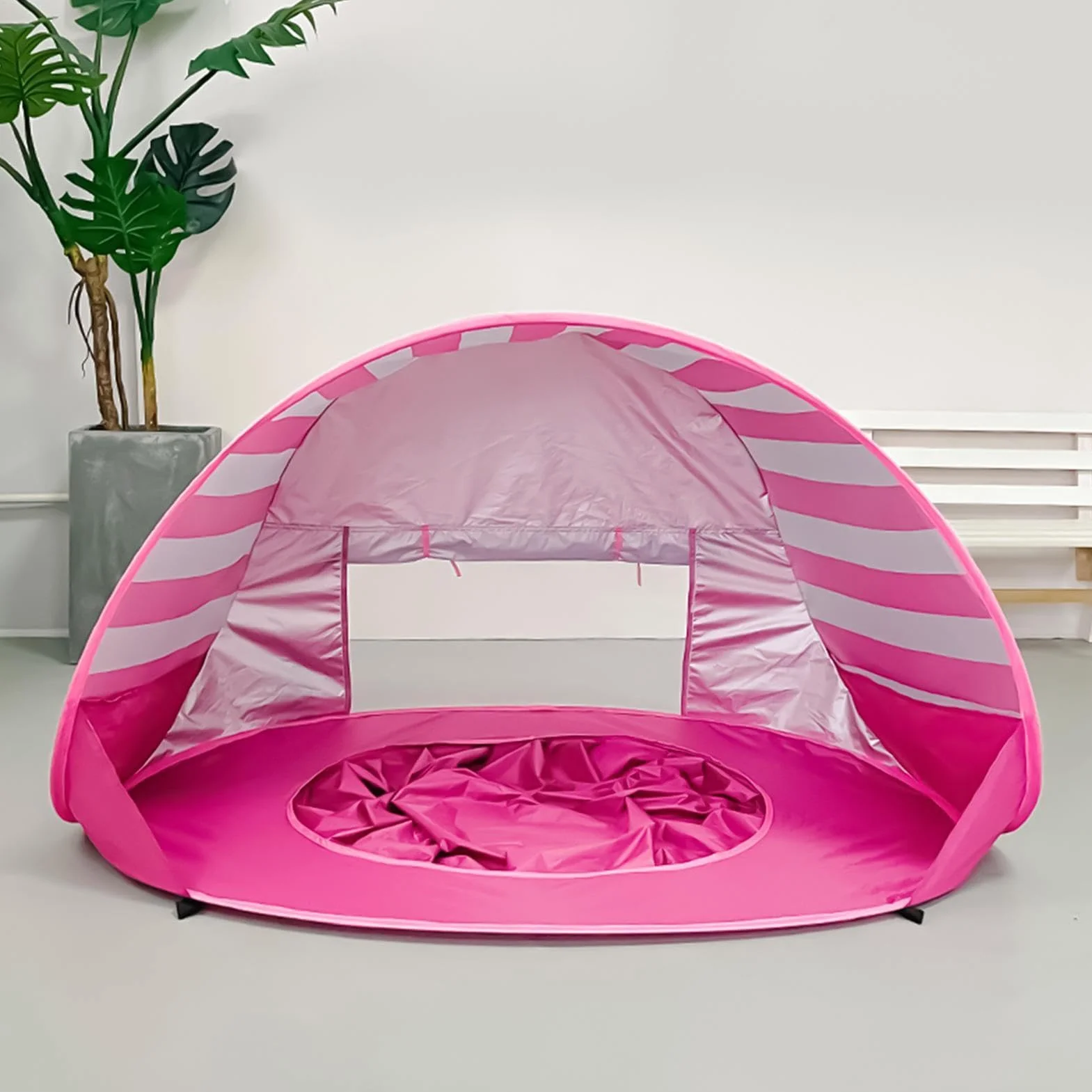Tente De Plage pour Bébé Popup Tente De Plage pour Bébé avec Mini Piscine Tentes De Plages Anti UV, Portable pour Enfant pour Plages, Camping, Jardin,120x83x70cm