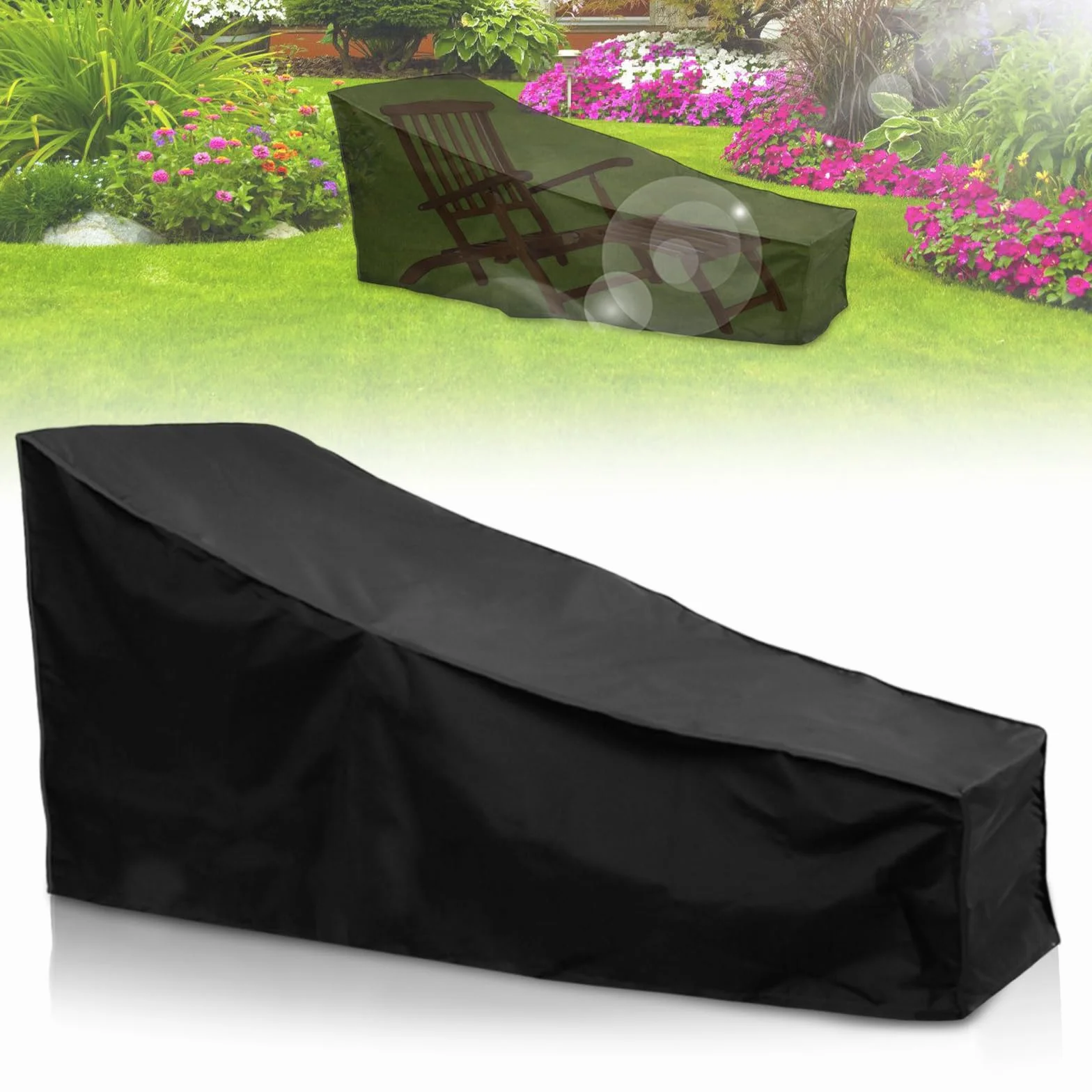 Housse de protection chaise longue 210 x 75 x 80/40 cm Tissu Oxford 210D Imperméable Résistant UV