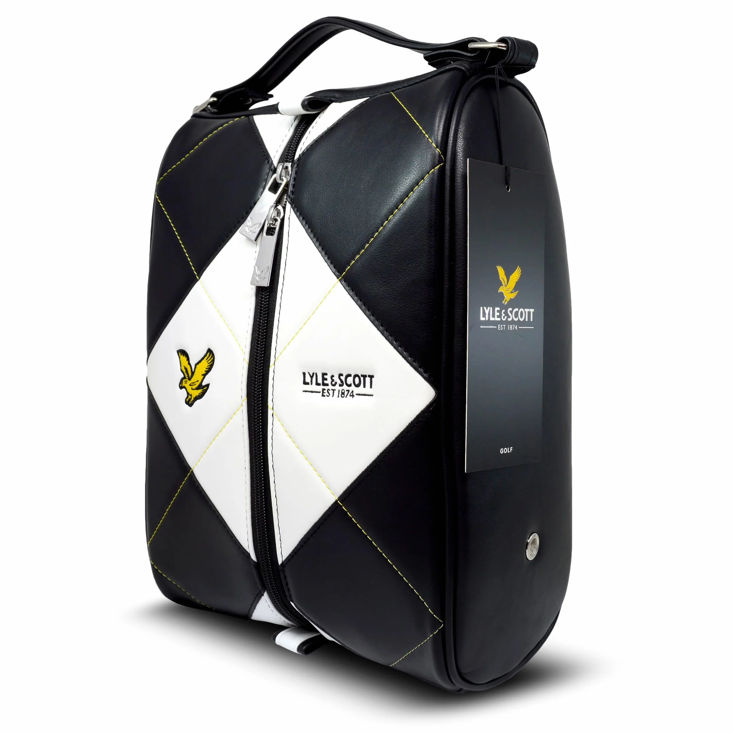 Lyle and Scott Sac à Chaussures de Golf en Cuir avec Aérations Latérales