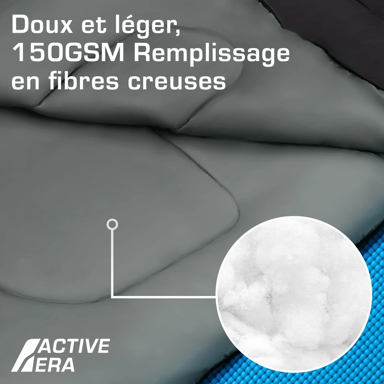 Active Era Sac de Couchage Adulte Ultra léger, Duvet 1 Personne, Sac de Couchage Compact Sarcophage Camping et Randonnée, Voyage, Intérieur ou Extérieur - 150GSM - 10 à 18°C (min5°C) - 210x80x50cm