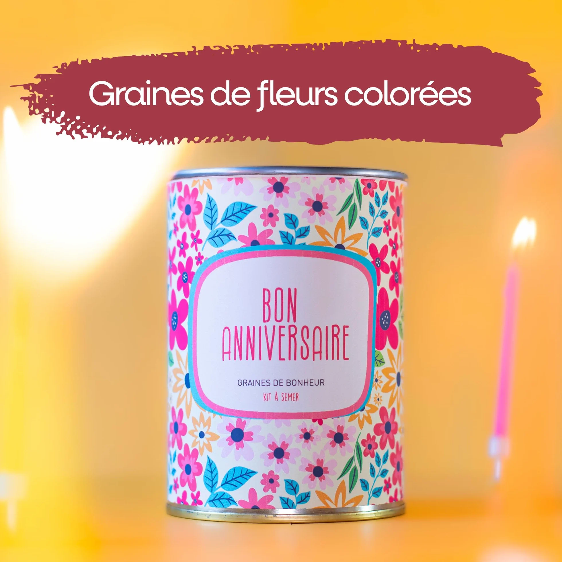 Mauvaises Graines© Kit de Fleurs à Semer Bon Anniversaire - Idée Cadeau Original Femme Homme - Fabriqué en France