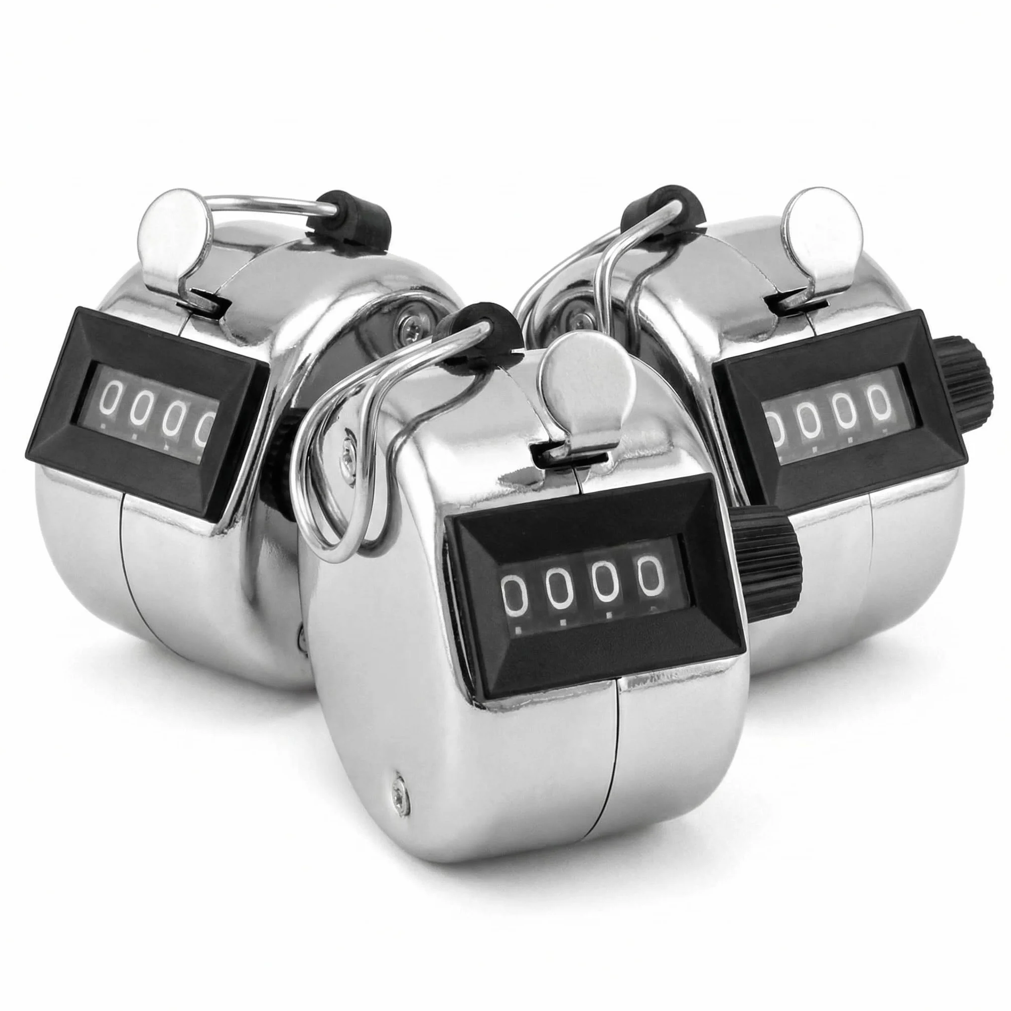 QWORK Compteur Manuel en Métal 4 Chiffres Mécanique 9999