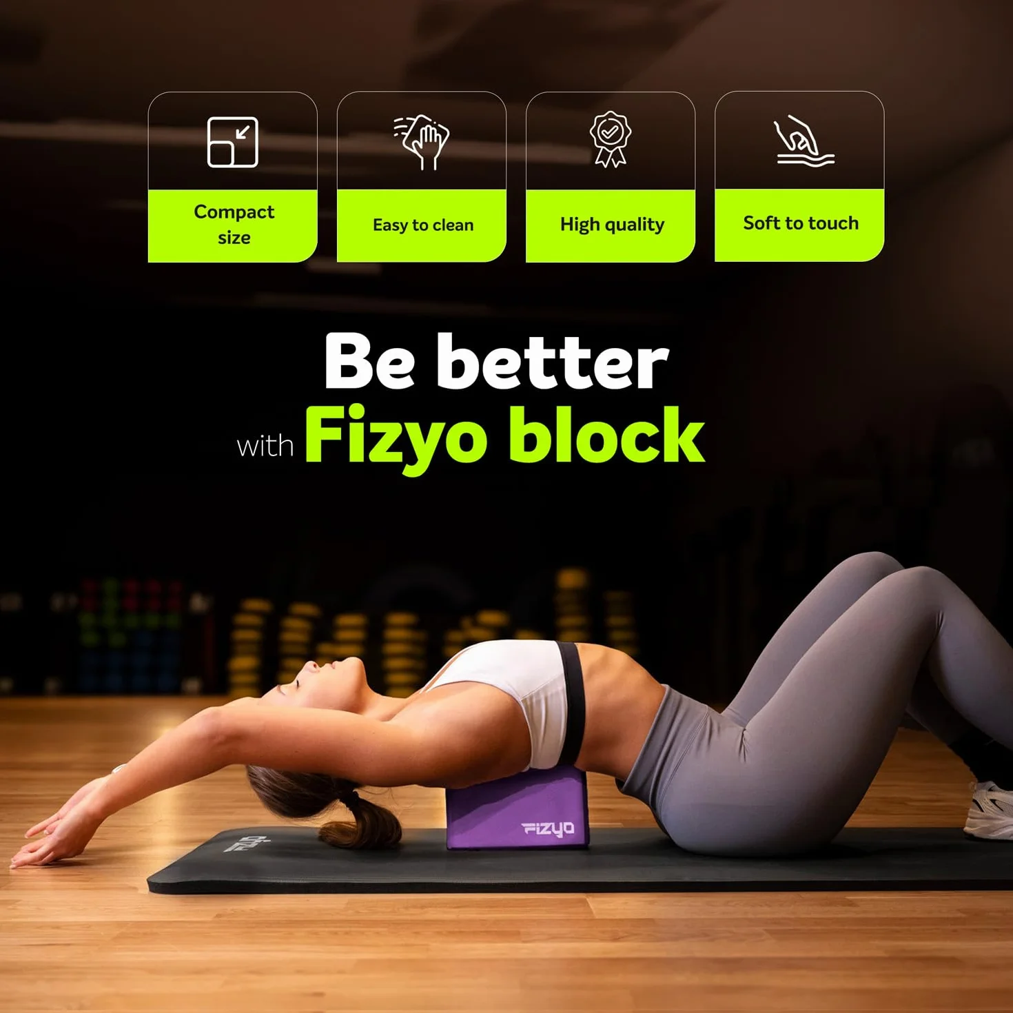 Fizyo Bloc de Yoga 2 Pièces Antidérapant en Mousse EVA 23x7x15 cm Cubes Yoga pour Pilates Fitness et Étirement Blocs Yoga Stables pour Équilibre Soutien et Souplesse Couleur