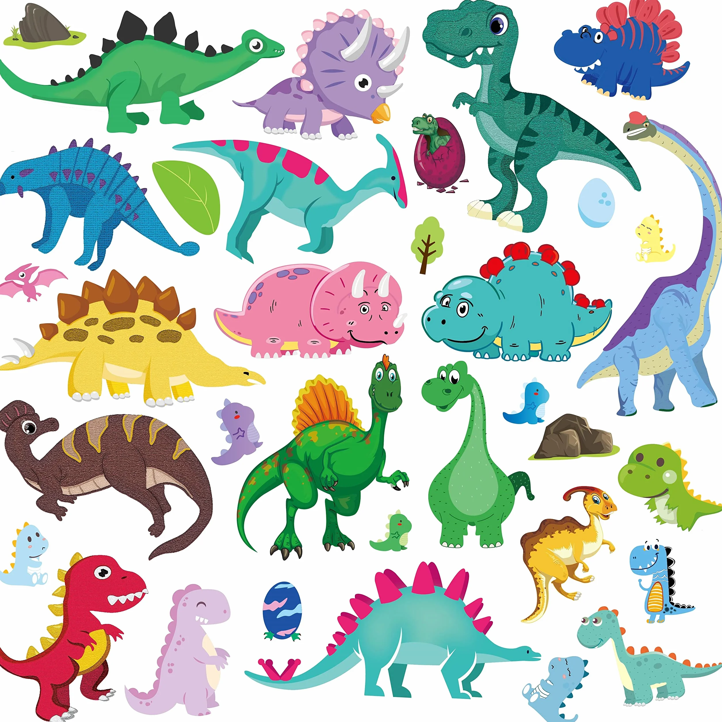 Stickers fenêtre enfant DINOSAURE LETTRES réutilisable 70 pièces autocollant vitres décoratifs animaux jungle