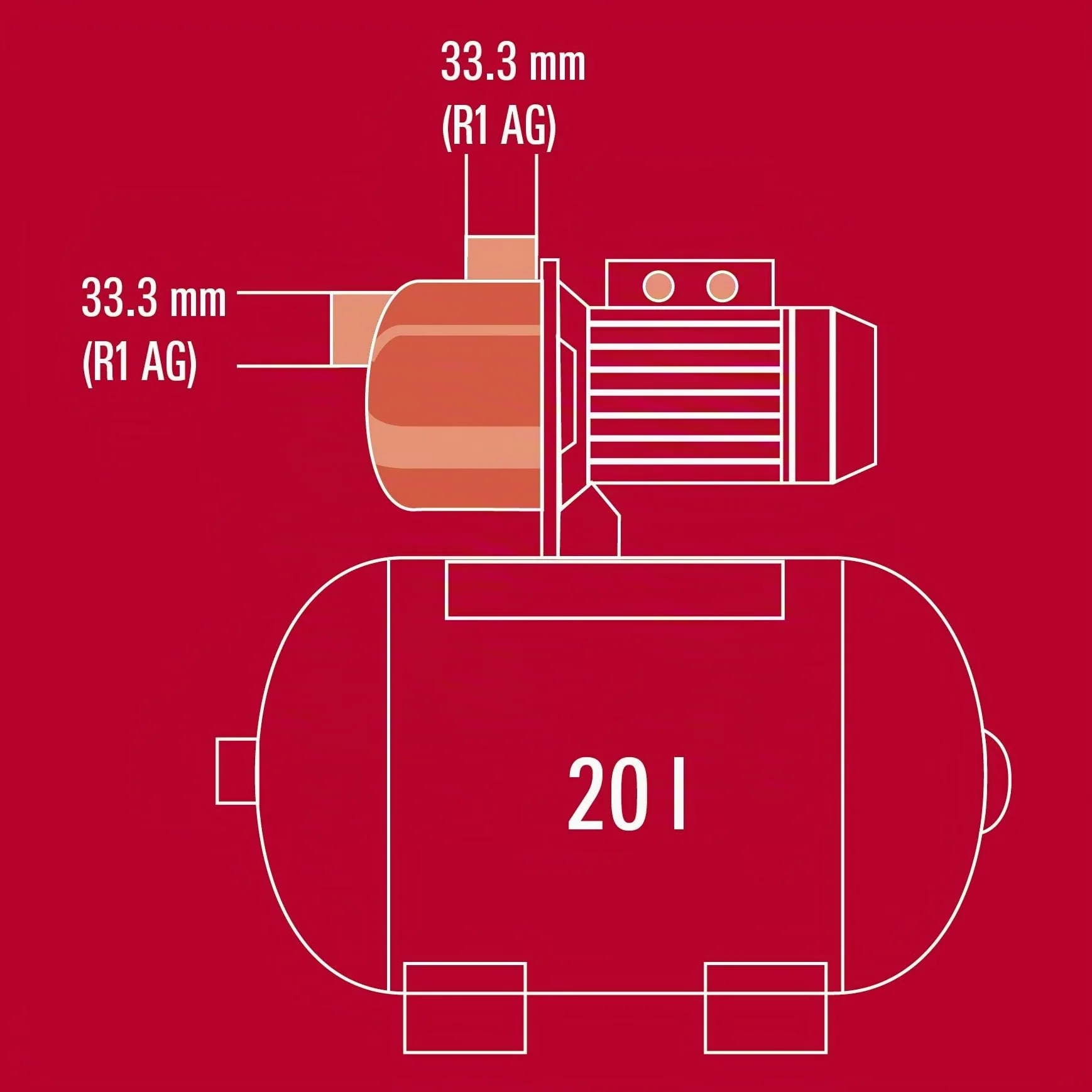Einhell Groupe de surpression GC-WW 6538 Set 650 W Hauteur d'aspiration 8 m Câble d'alimentation 1,4 m