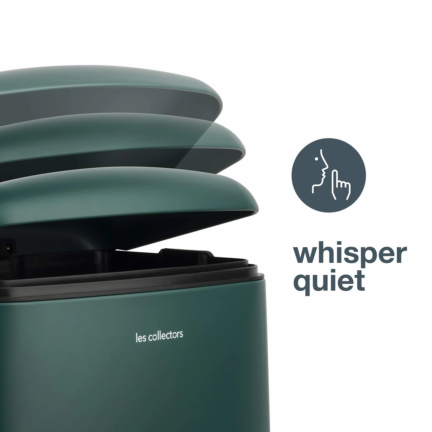 Poubelle de Cuisine à Pédale N°863, Acier inoxydable, 40L, Compacte, Fermeture silencieuse, Vert Canard