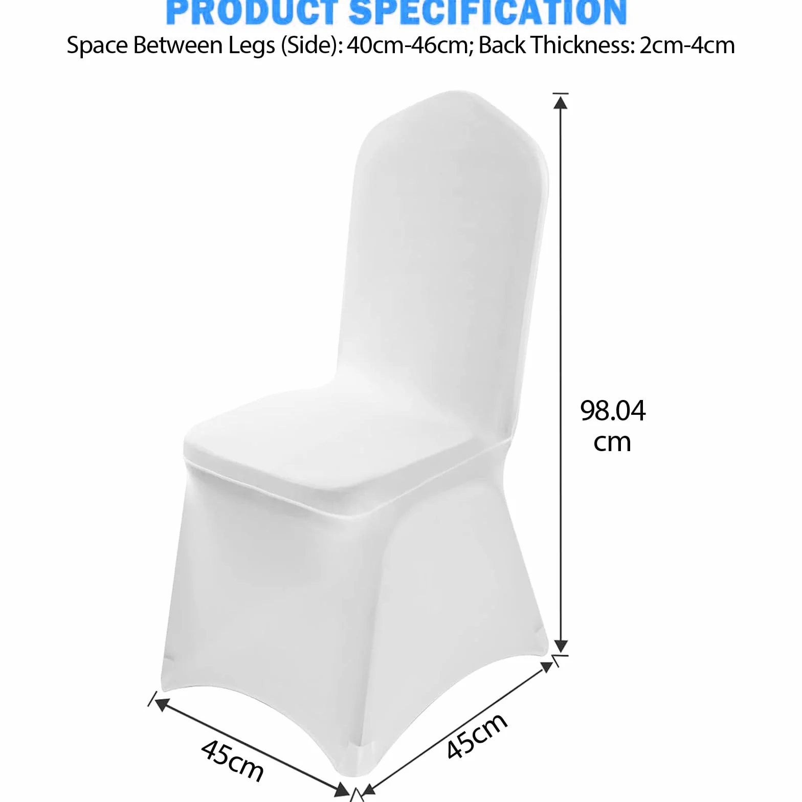 Housses de Chaises Blanches en Polyester Spandex 100 Pièces pour Mariages Fêtes Banquets