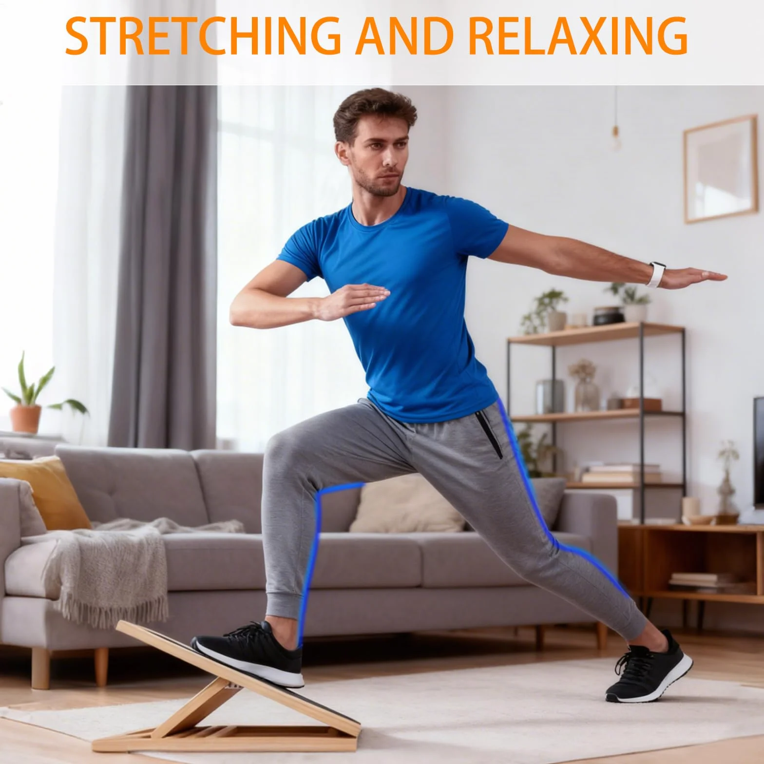 Planche Inclinée en Bois,Planche D'équilibre en Bois,Planche Inclinée Kiné,Réglable Balance Board Pour Étirez les Muscles de vos Jambes et Entraînement à L'équilibre