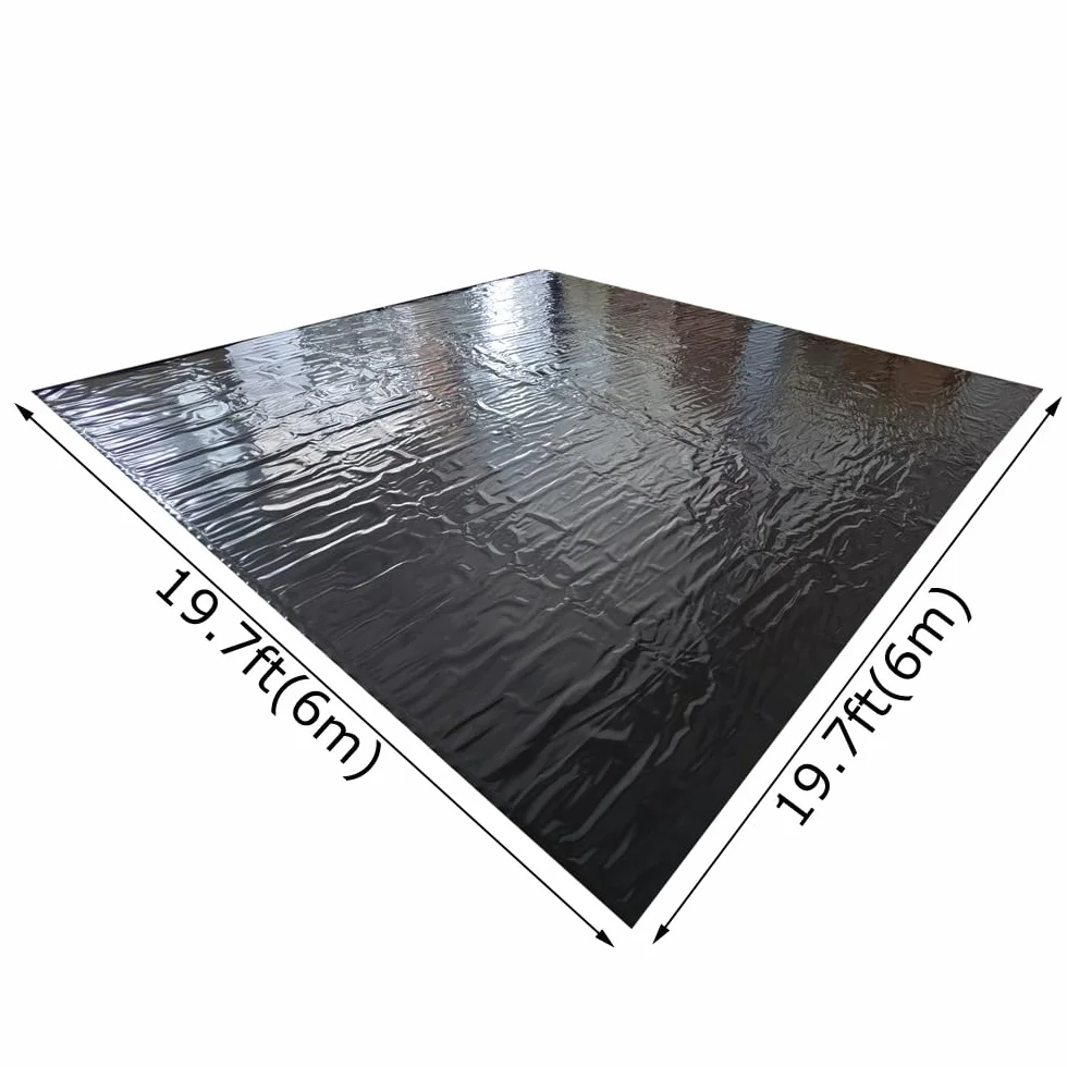 Bâche de bassin flexible polyéthylène haute densité Noir 0,5 mm 6x6 m jardin aquatique