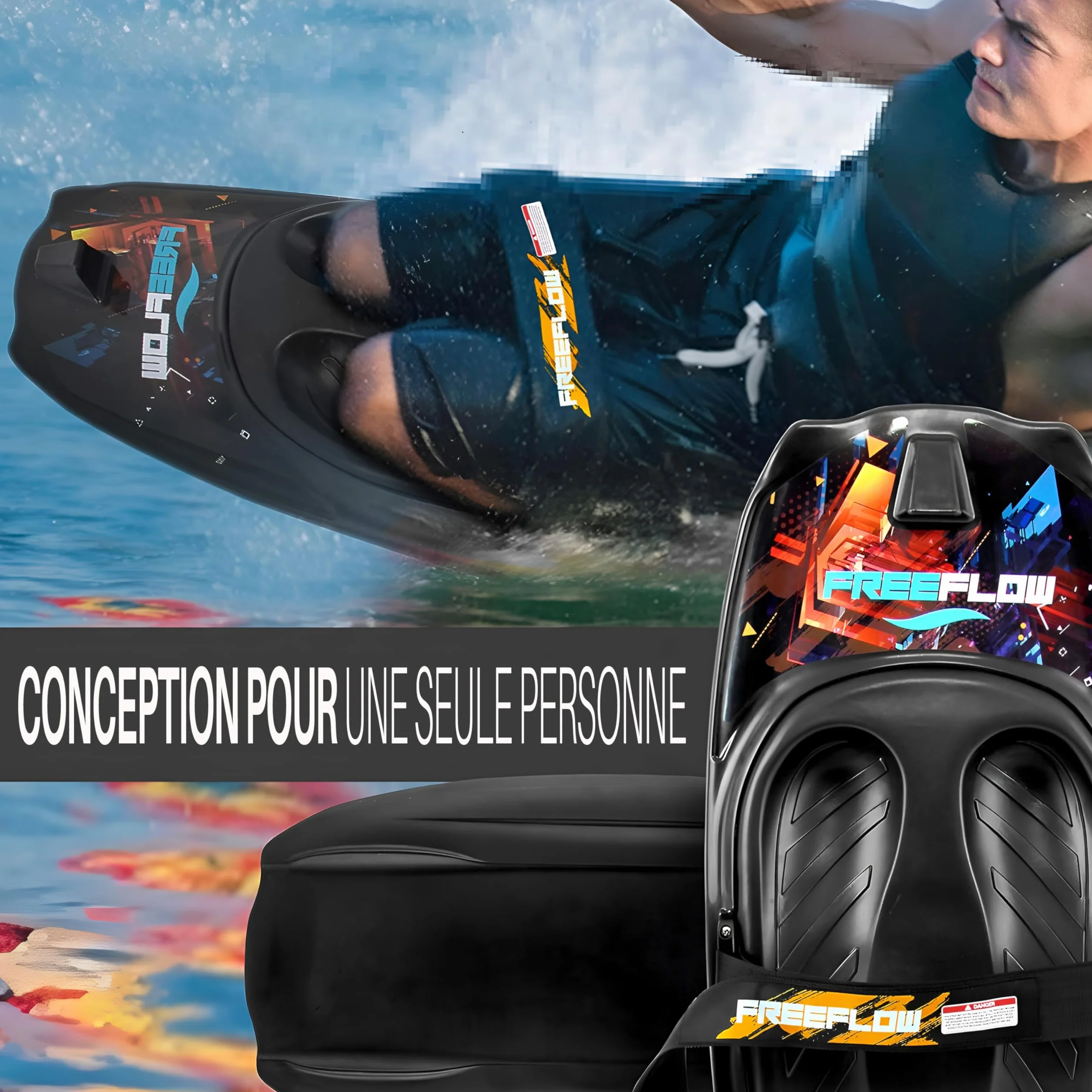 Serenelife Planche à Genoux pour Sports Nautiques , avec Crochet pour Enfants et Adultes, Planche à Genoux avec Sangle pour Bateau, Ski Nautique, Bodyboard, Surf