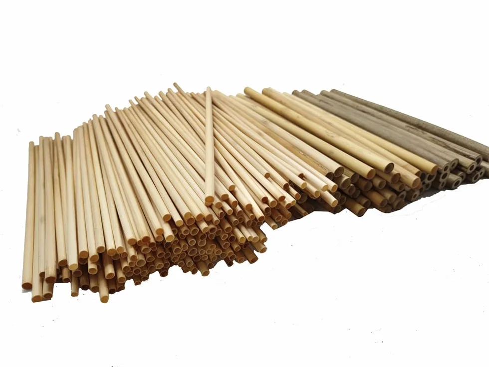 Pailles de blé, tubes de roseau et bambou 20 cm - Matériau de remplissage pour hôtel à insectes, abeilles sauvages