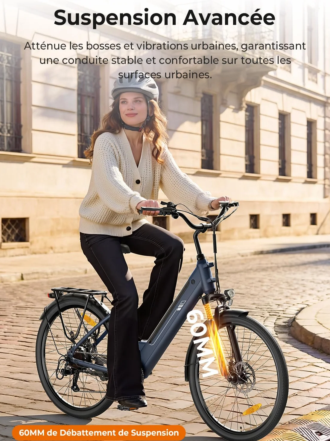 Touroll J2 St Vélo Électrique Autonomie 100KM Moteur 250W 45Nm Batterie Amovible 561Wh 26" VTT Trekking Adulte E-Bike Urbain