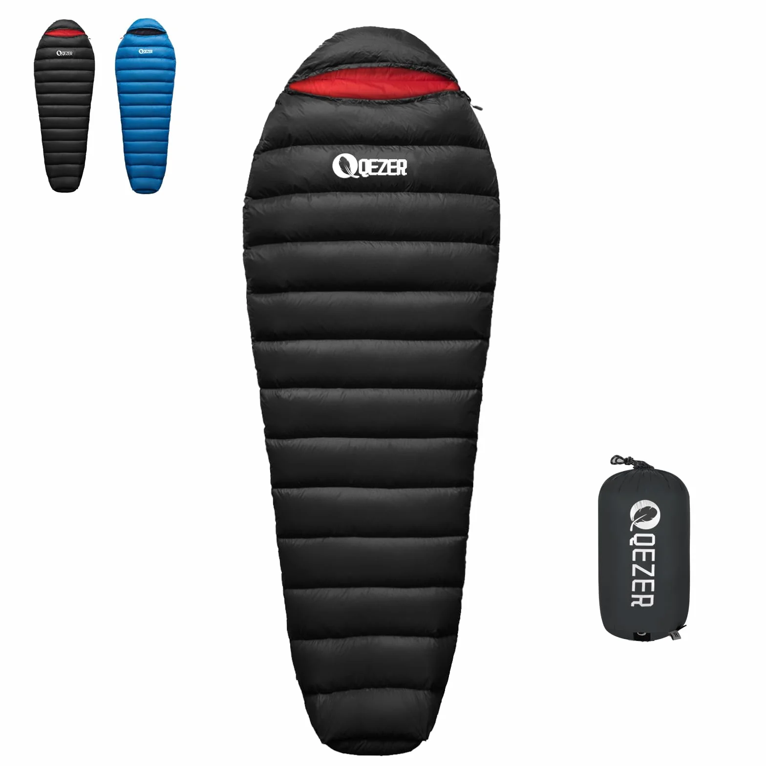 Sac de Couchage Adulte，Sac de Couchage en Duvet, 650 FP Pouvoir gonflant, Ultra-léger et Portable, 8℃ à -30℃, 4 Saisons, idéal pour Camping et randonnée