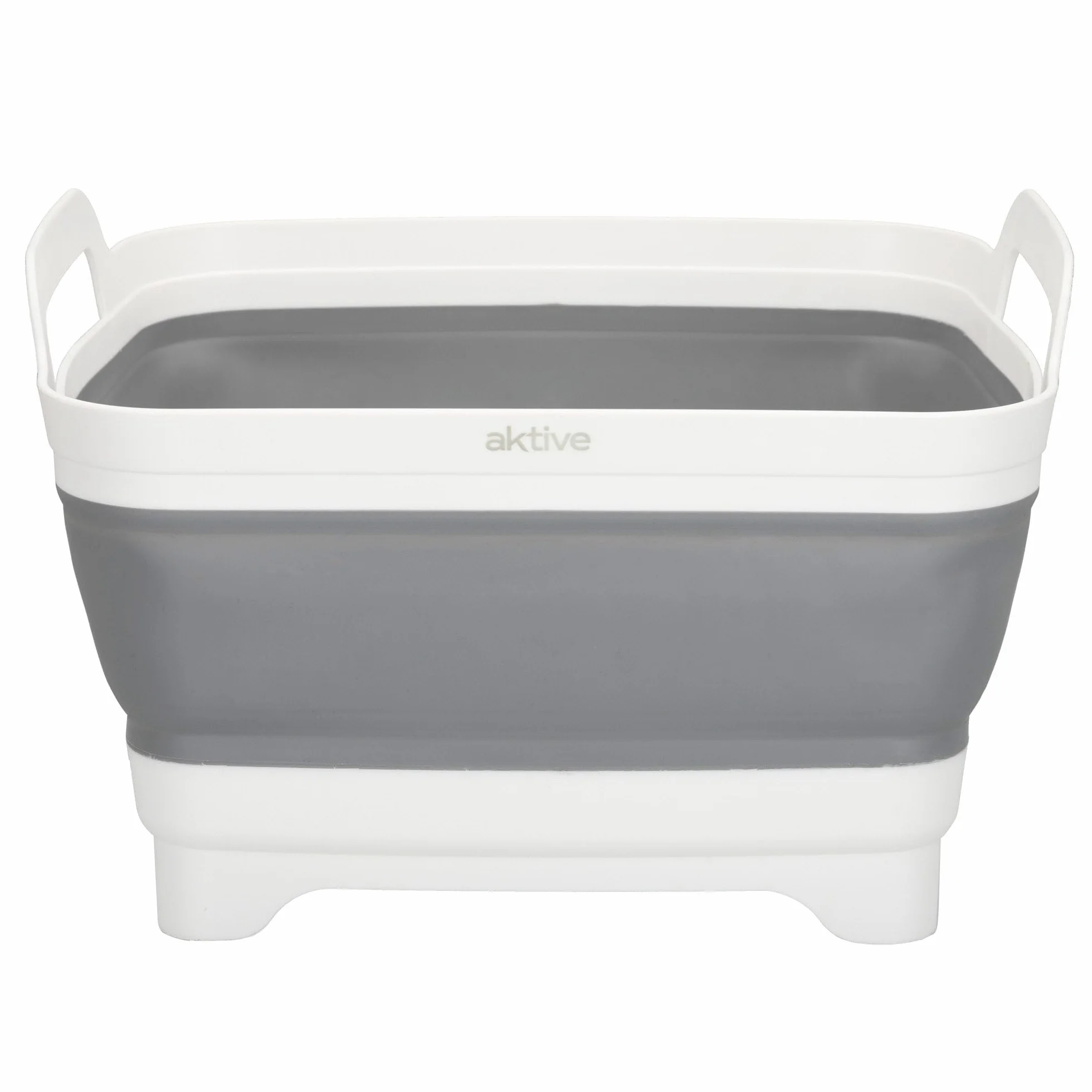 Aktive 52985 Évier de Camping Pliable en Plastique et Caoutchouc TPR avec Bouchon de Drainage 8,5 l 30,5 x 30 x 20/7 cm