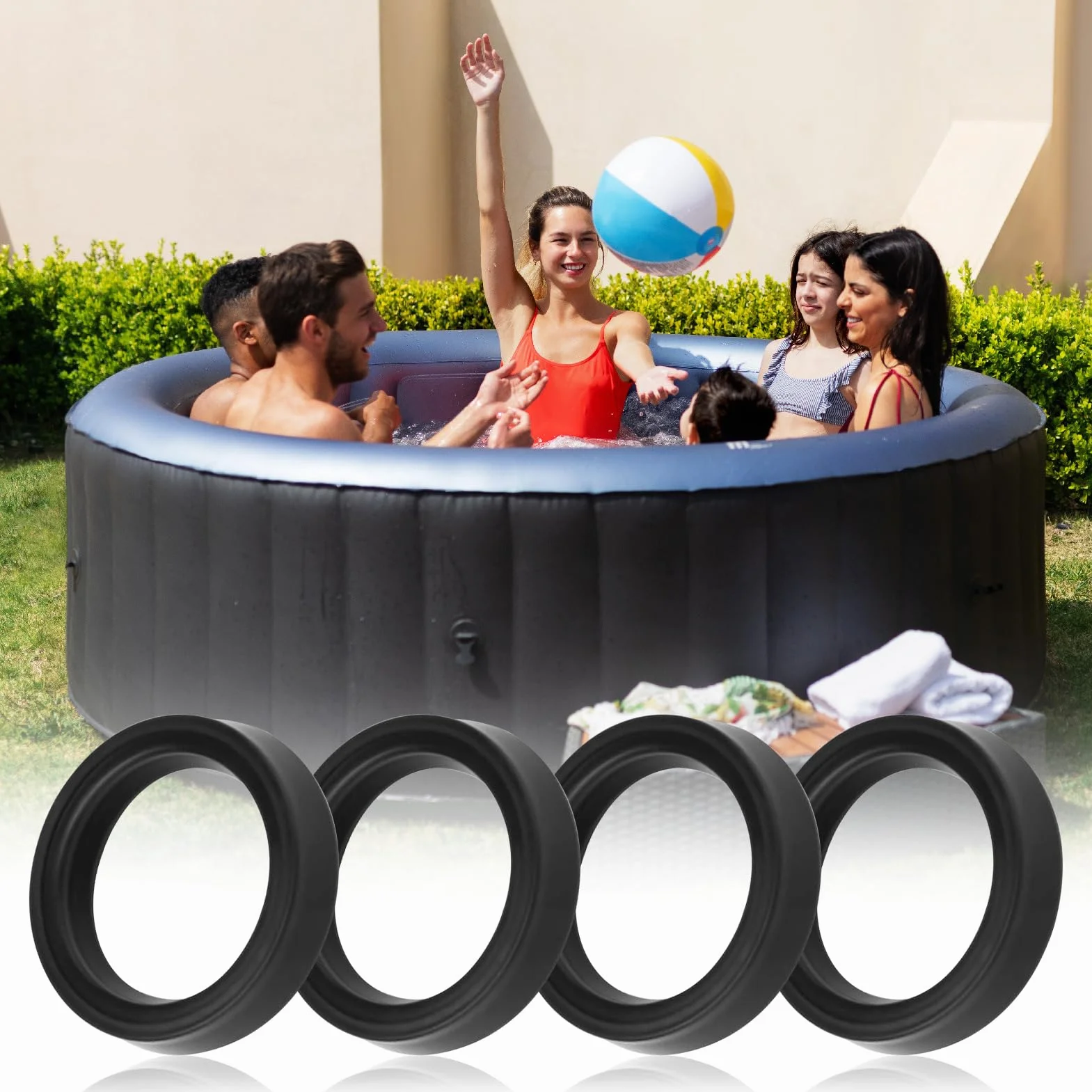 Joint de connecteur de spa de remplacement 11699 pour Intex Pure Spa, silicone, entrée et sortie, lot de 2