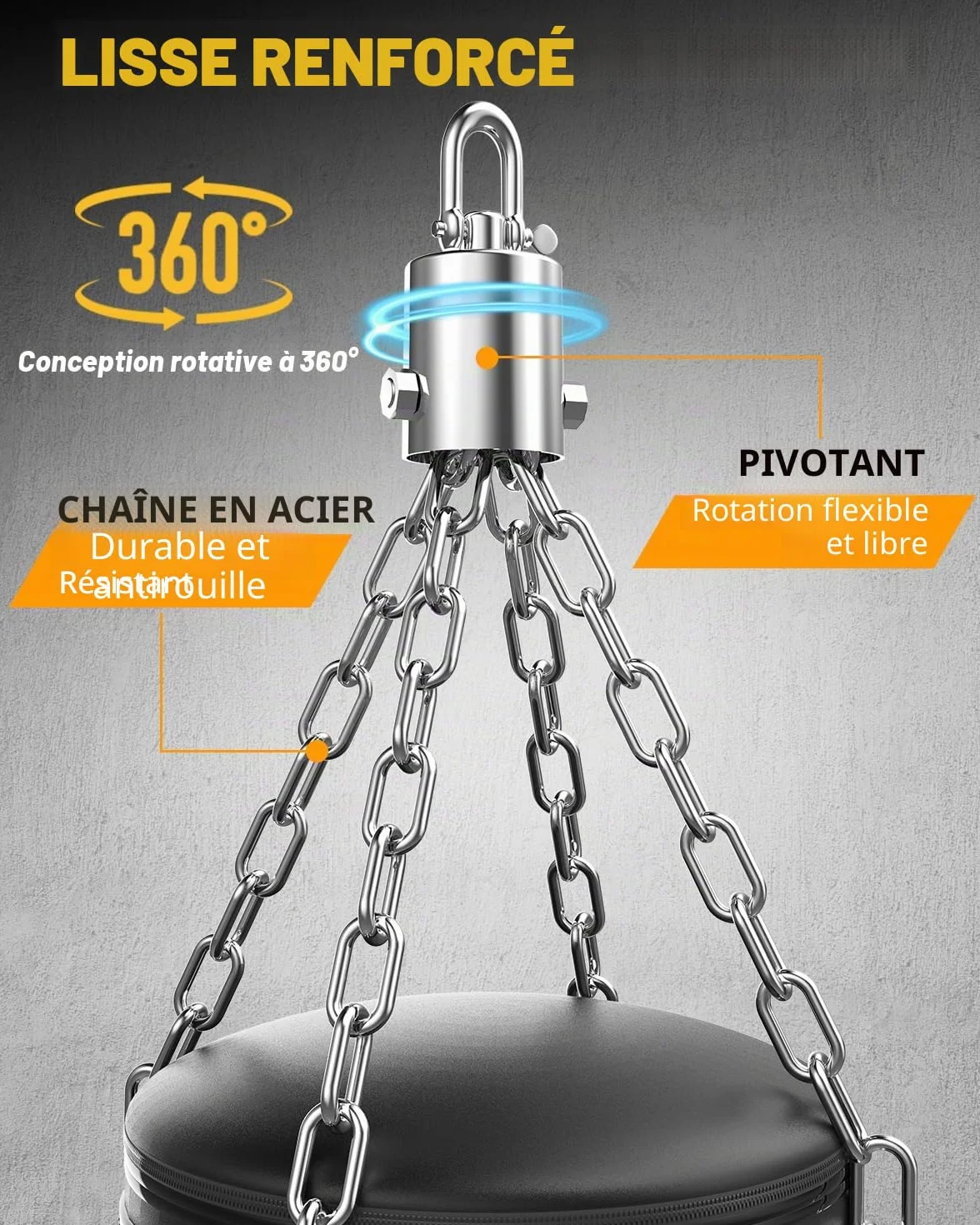 Sac de frappe pour adultes, 1,2 m Oxford lourd sac de boxe ensemble gants 340,2 g pour MMA, Muay Thai, kickboxing, entraînement à domicile, arts martiaux (non rempli)