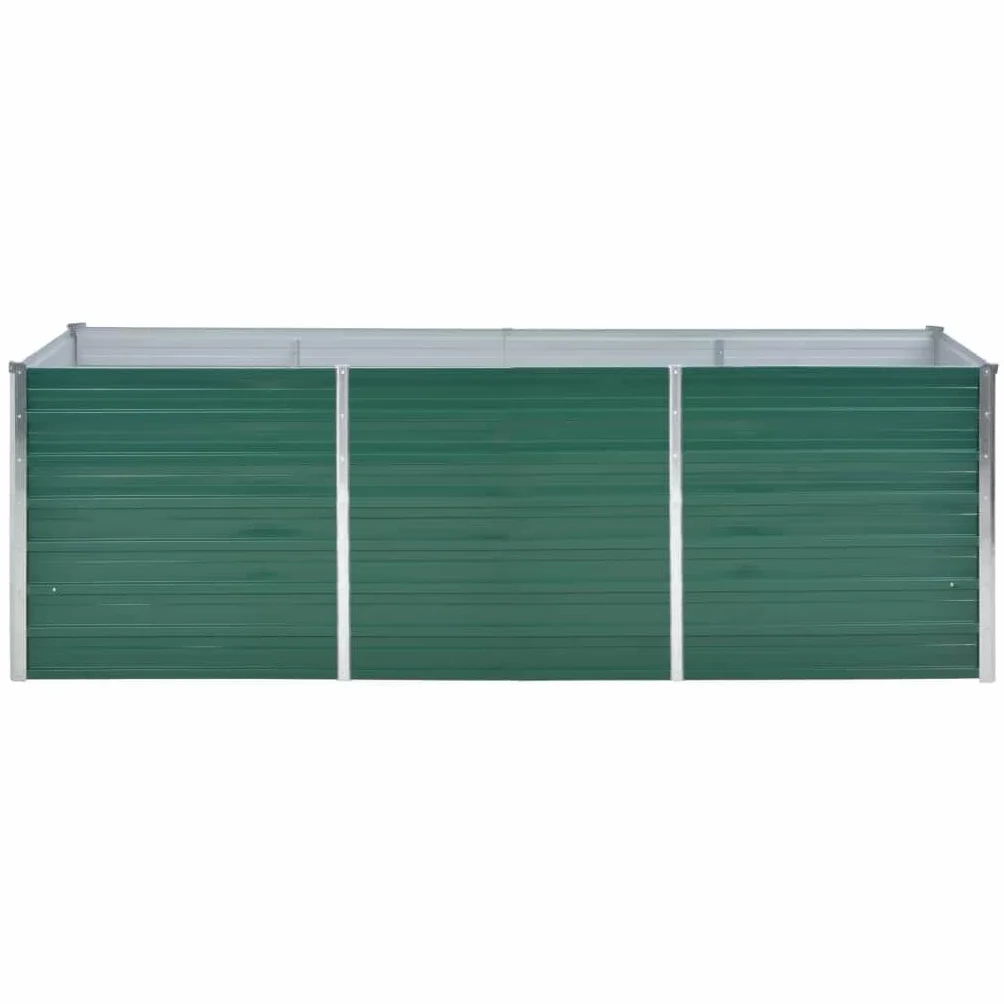 vidaXL Bac à Fleurs surélevé en Acier Galvanisé 240x80x77 cm Vert
