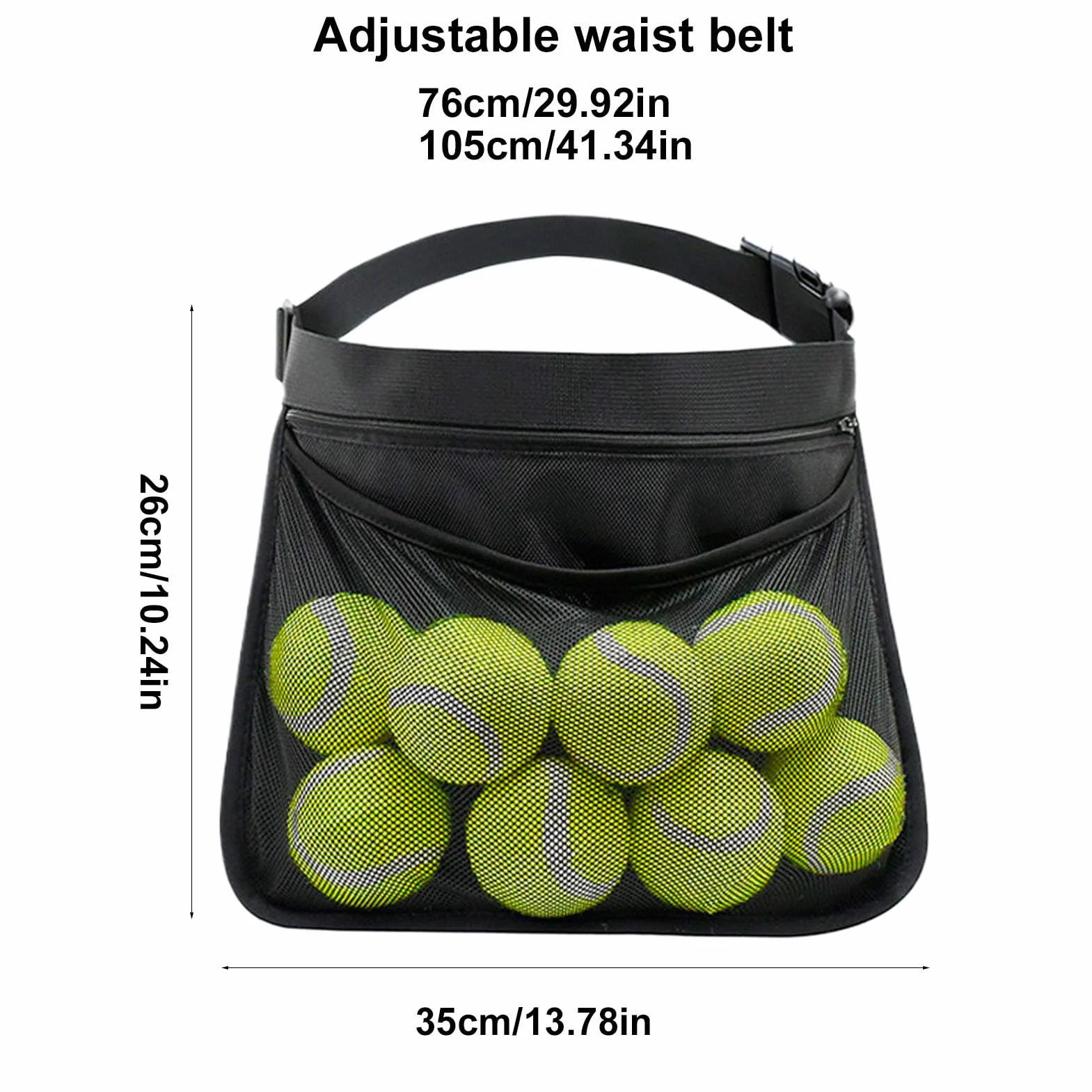 Generico Ceinture porte-balles de tennis pickleball légère respirante transport sûr taille équipement sport accès rapide organisateur durable
