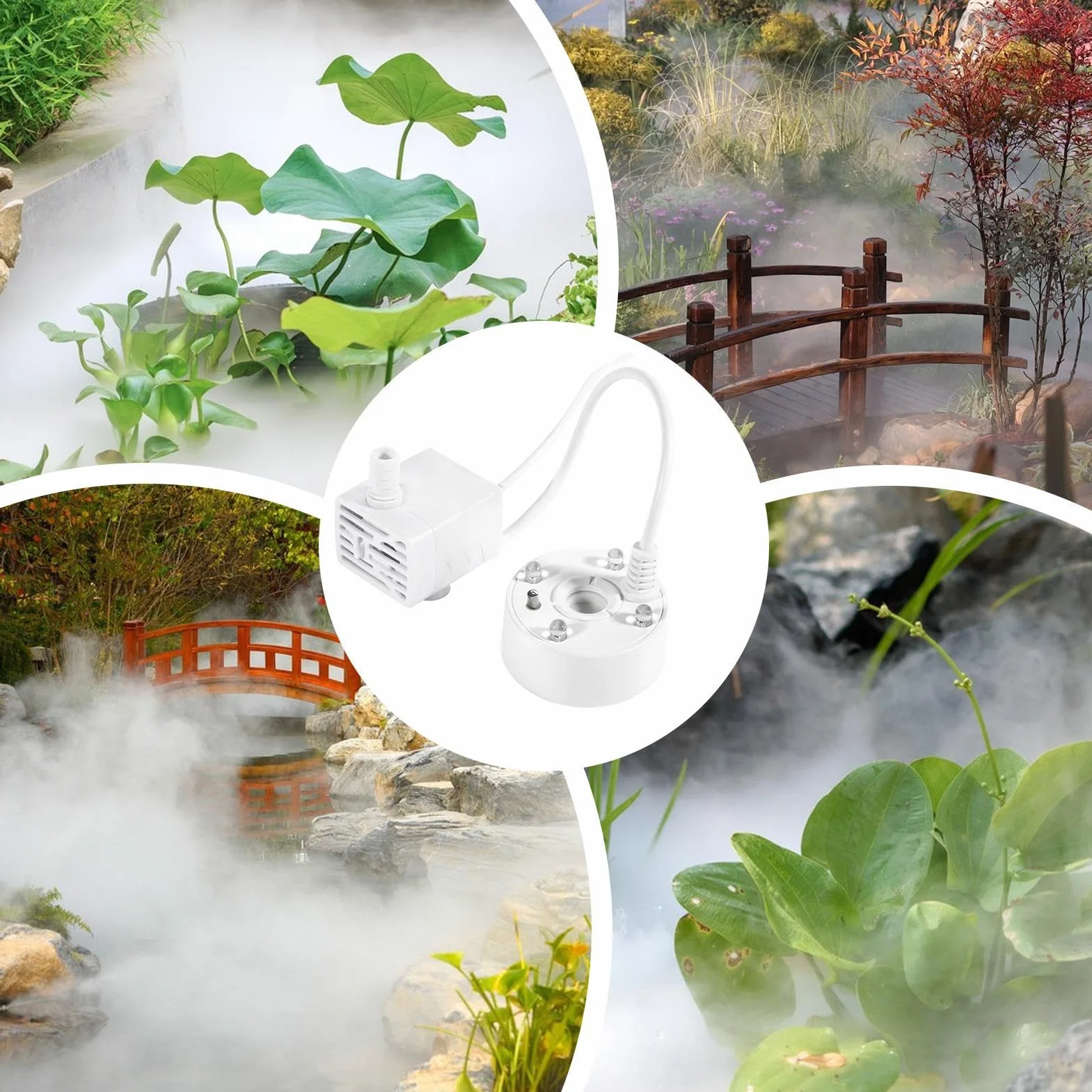 Machine à Brouillard pour Aquarium LED USB - Appareil à Ultrasons avec Lumières Couleur Changeante