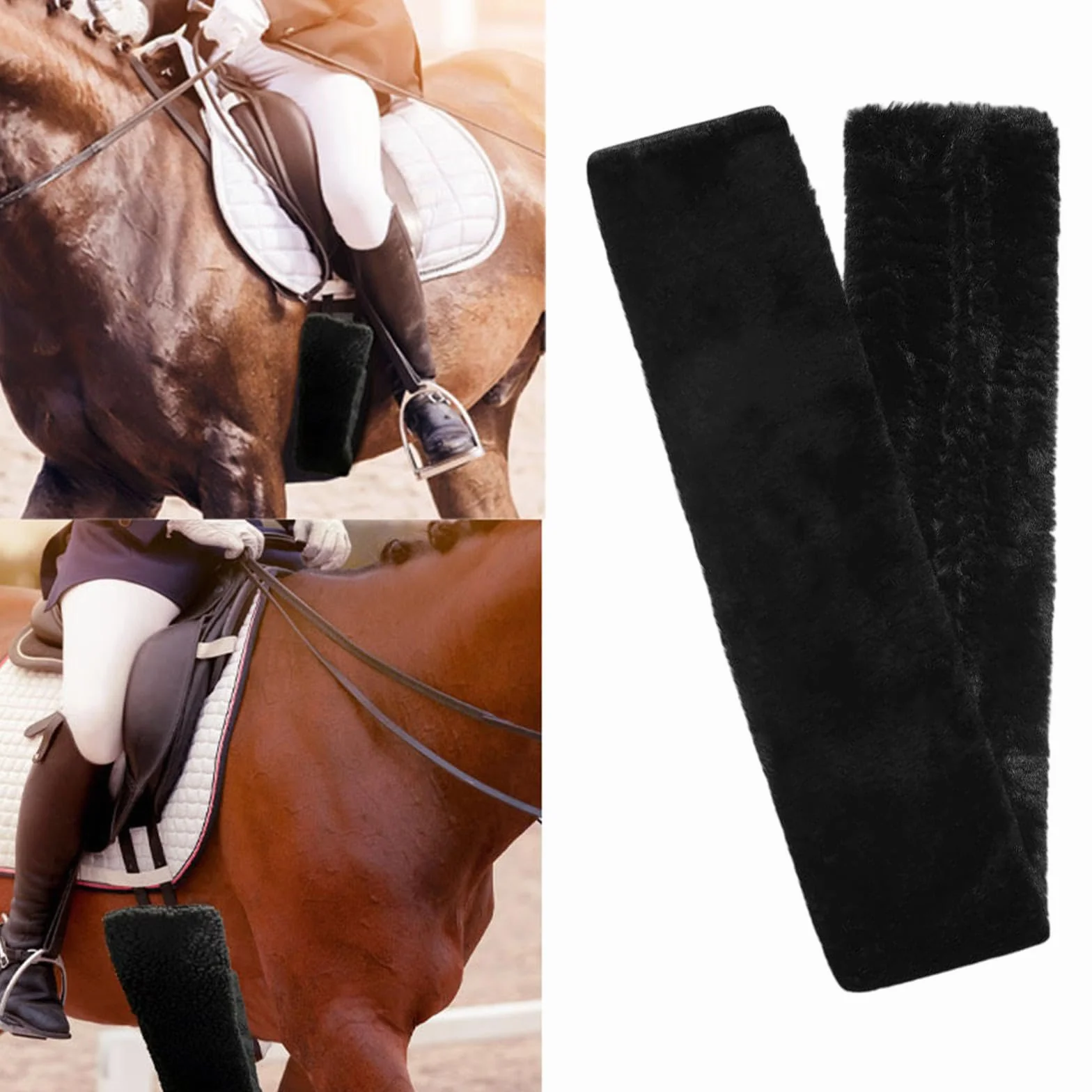 Housse de Sangle pour Cheval Absorbant la Transpiration, protège-Ventre Souple, Protection pour Le Saut, Les présentations Quotidiennes, Le Dressage, Noir