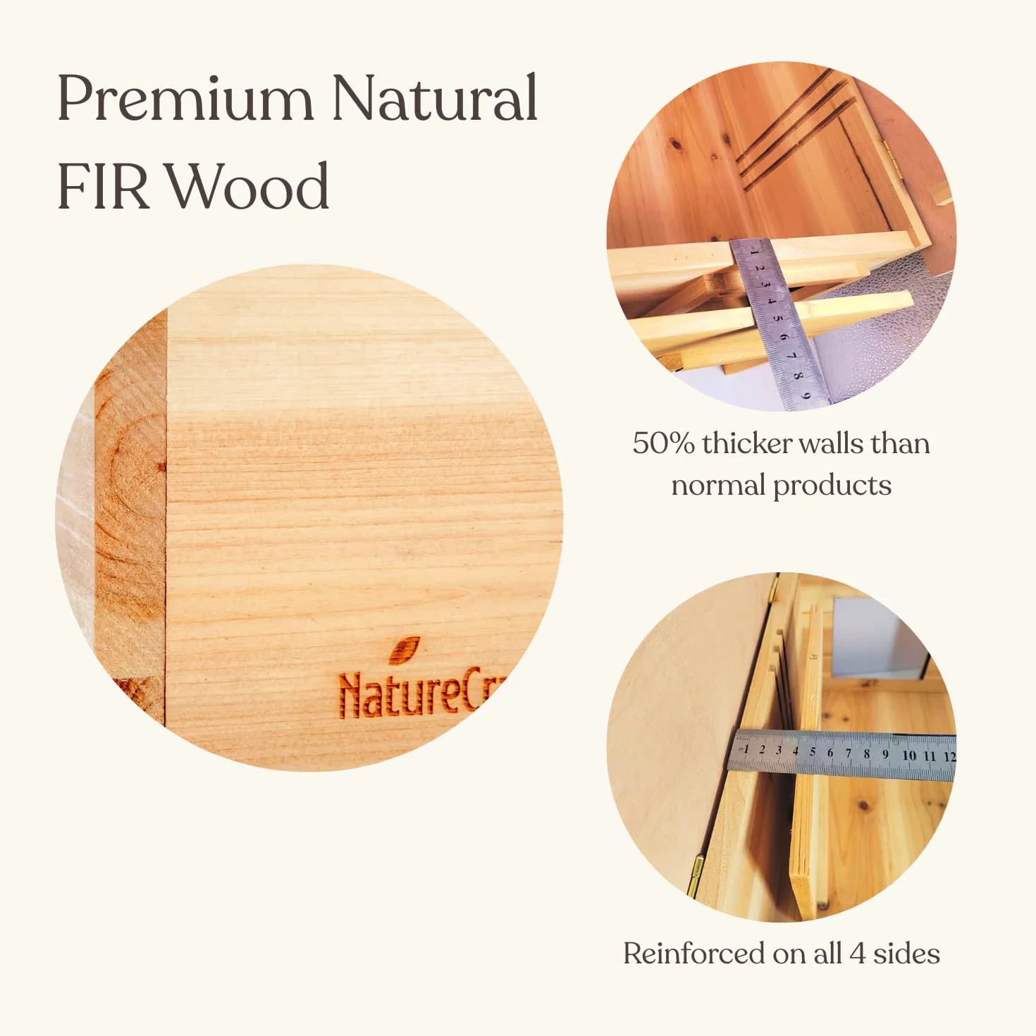 NatureCrafts Maison pour hérisson en bois étanche double ventilation Labyrinthe réglable tunnel accessible 1,5 cm épaisseur