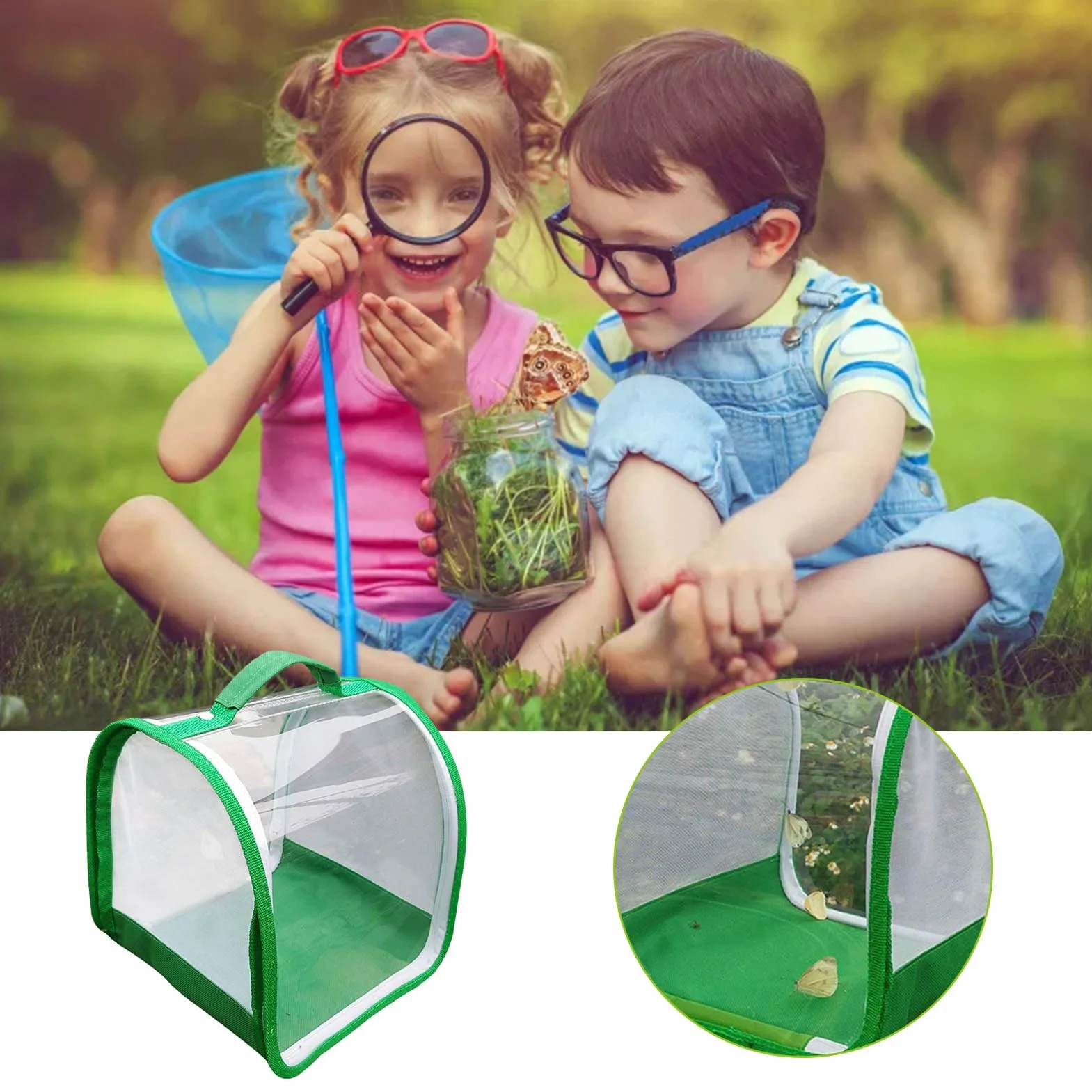 Papillon Habitat Cage de Reproduction Pliable en Maille Transparente pour Insectes et Papillons