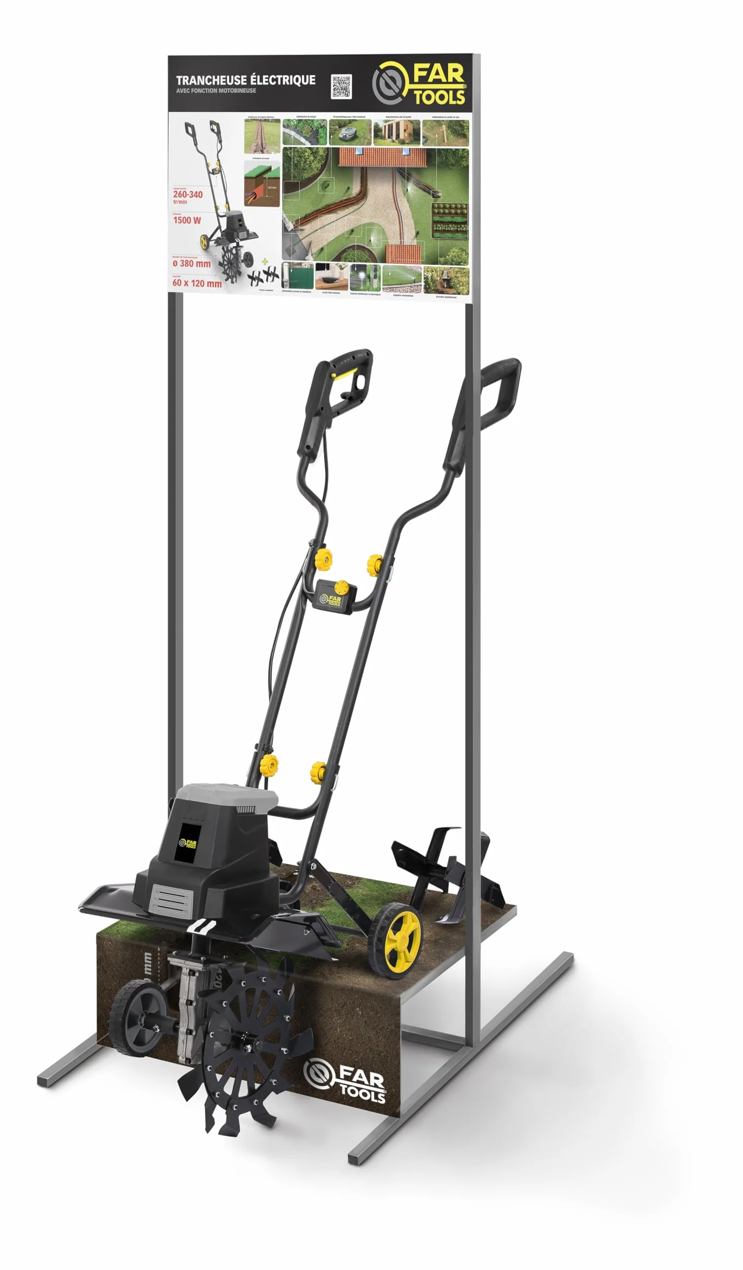 Fartools Trancheuse TM 1500 1500 W, lame 380 mm + 2 couteaux
