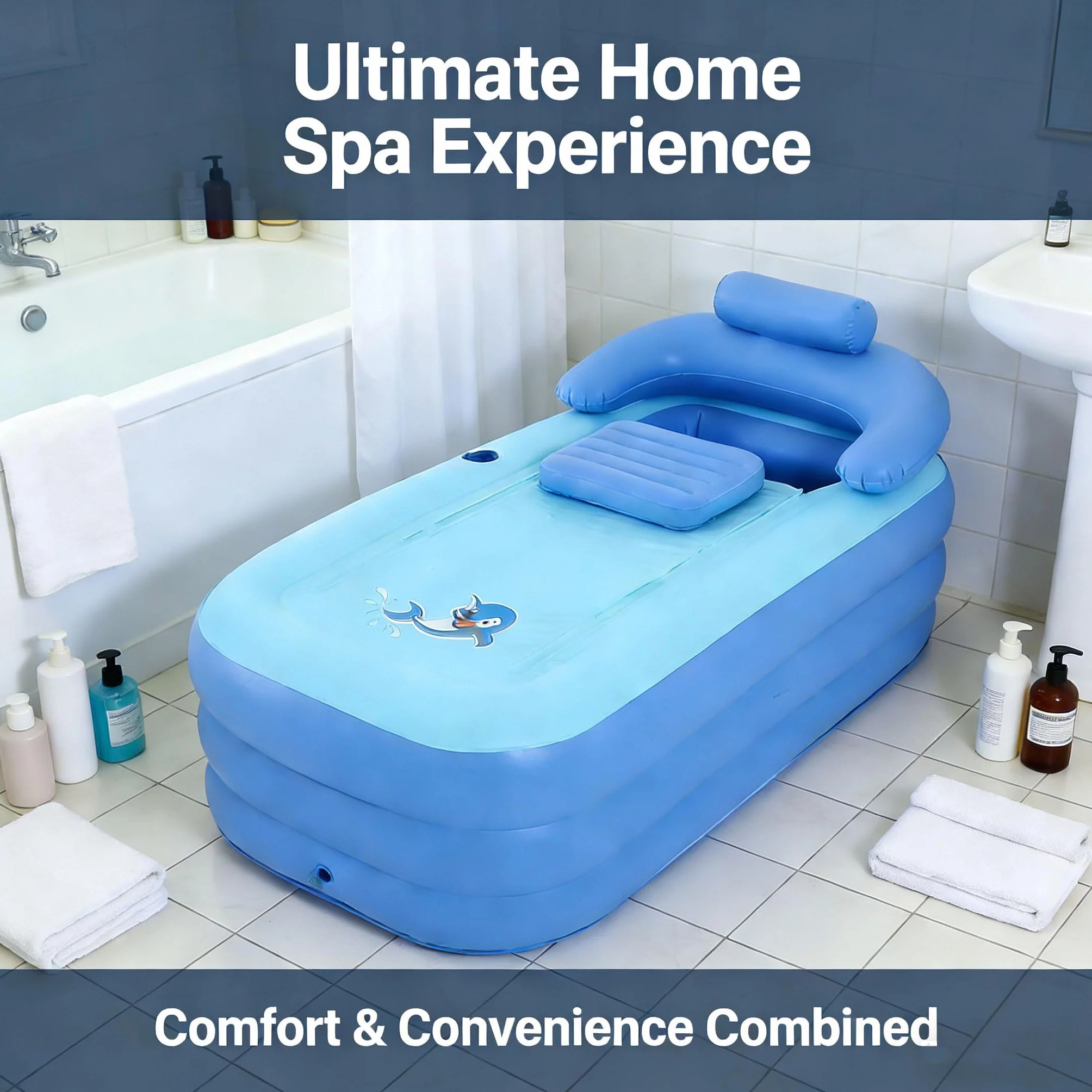Baignoire gonflable adulte grande taille pompe électrique 3 chambres pliable portable intérieur extérieur spa camping