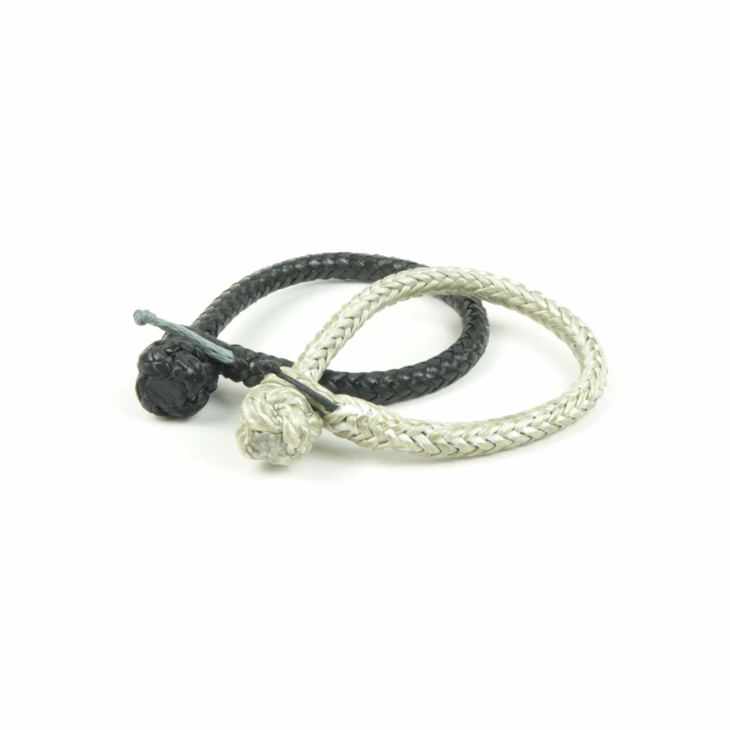 Dyneema® Manille de cordage avec ouvre-boîte - Manille souple 4/6/8/10 mm - Gris/noir - Fabriquée à la main en Allemagne - Spécialement conçue pour une utilisation dans un