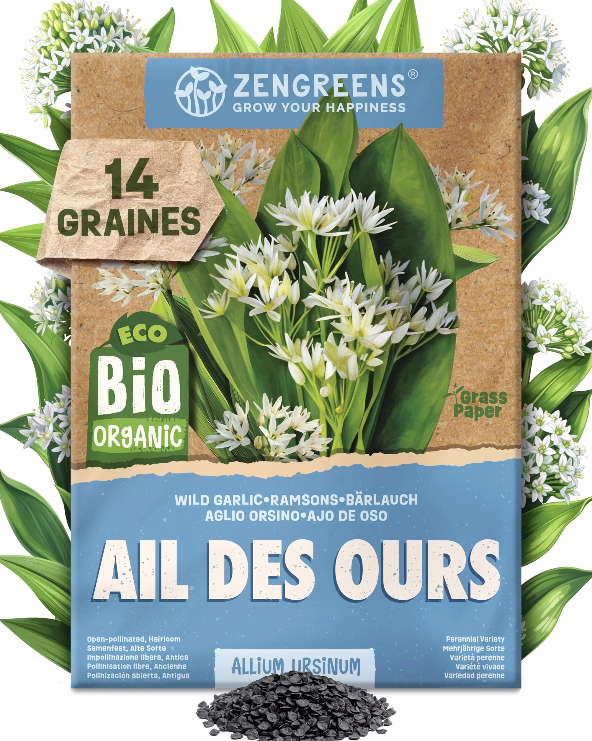 Kit de graines de herbes aromatiques bio 25 variétés ZenGreens® pour jardin balcon jardinière