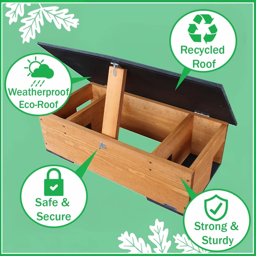 Green Feathers Mangeoire en bois écologique pour jardin - Étanche imputrescible