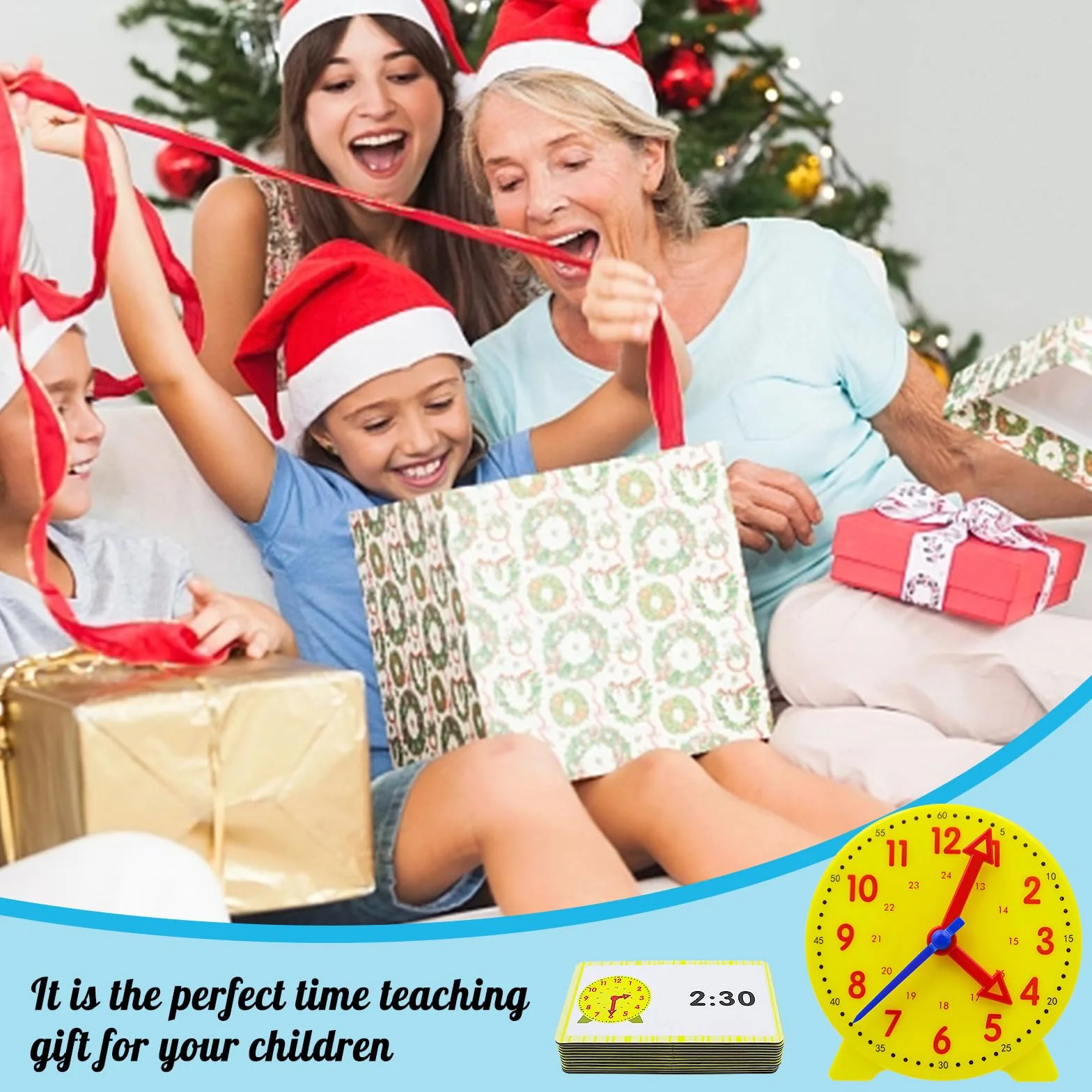 Horloge Enfant Apprentissage Kit, Horloge éducative pour Enfants 5-8 Ans