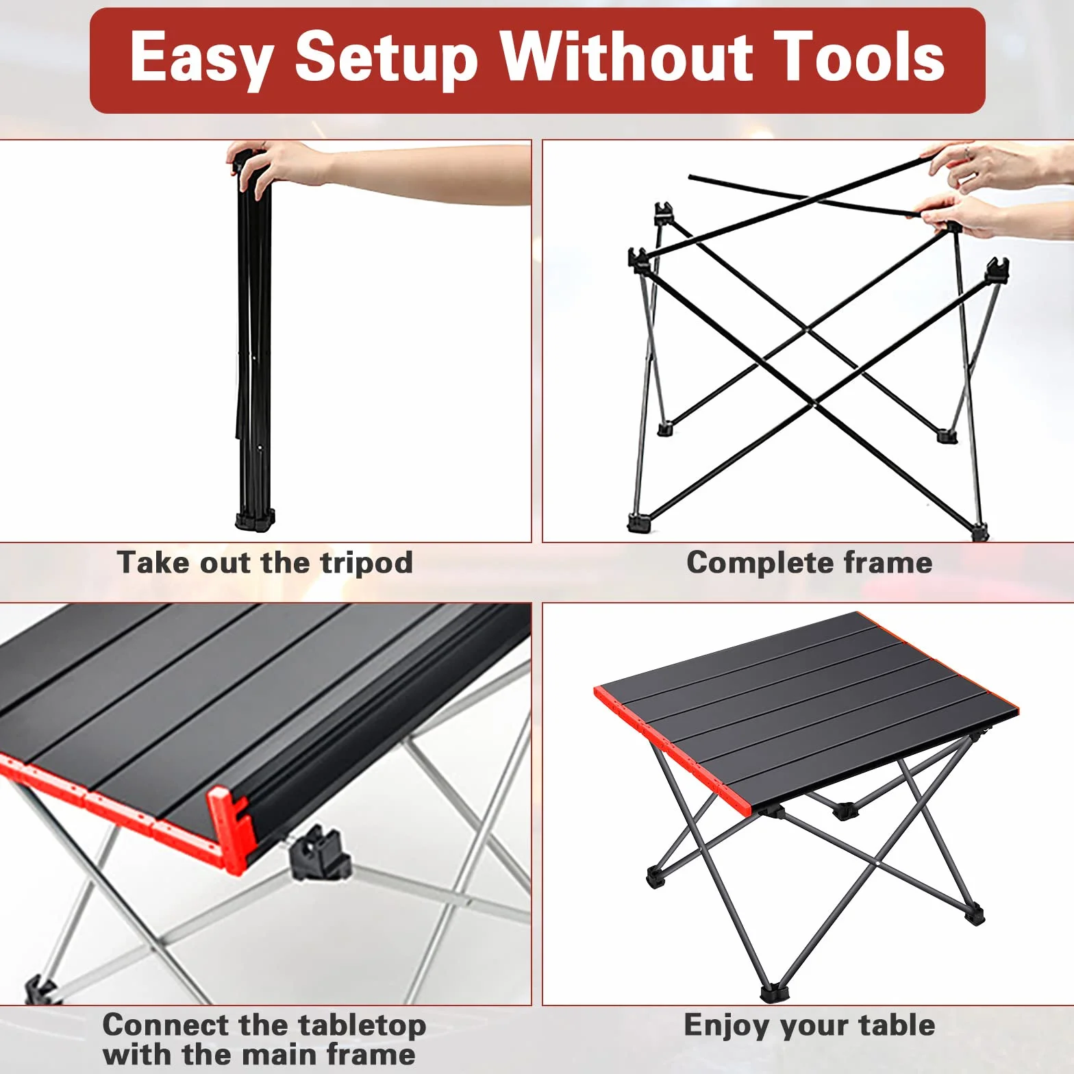 Table Pliante Camping Alliage d'Aluminium Ultra-légère Portable avec Sac de Transport