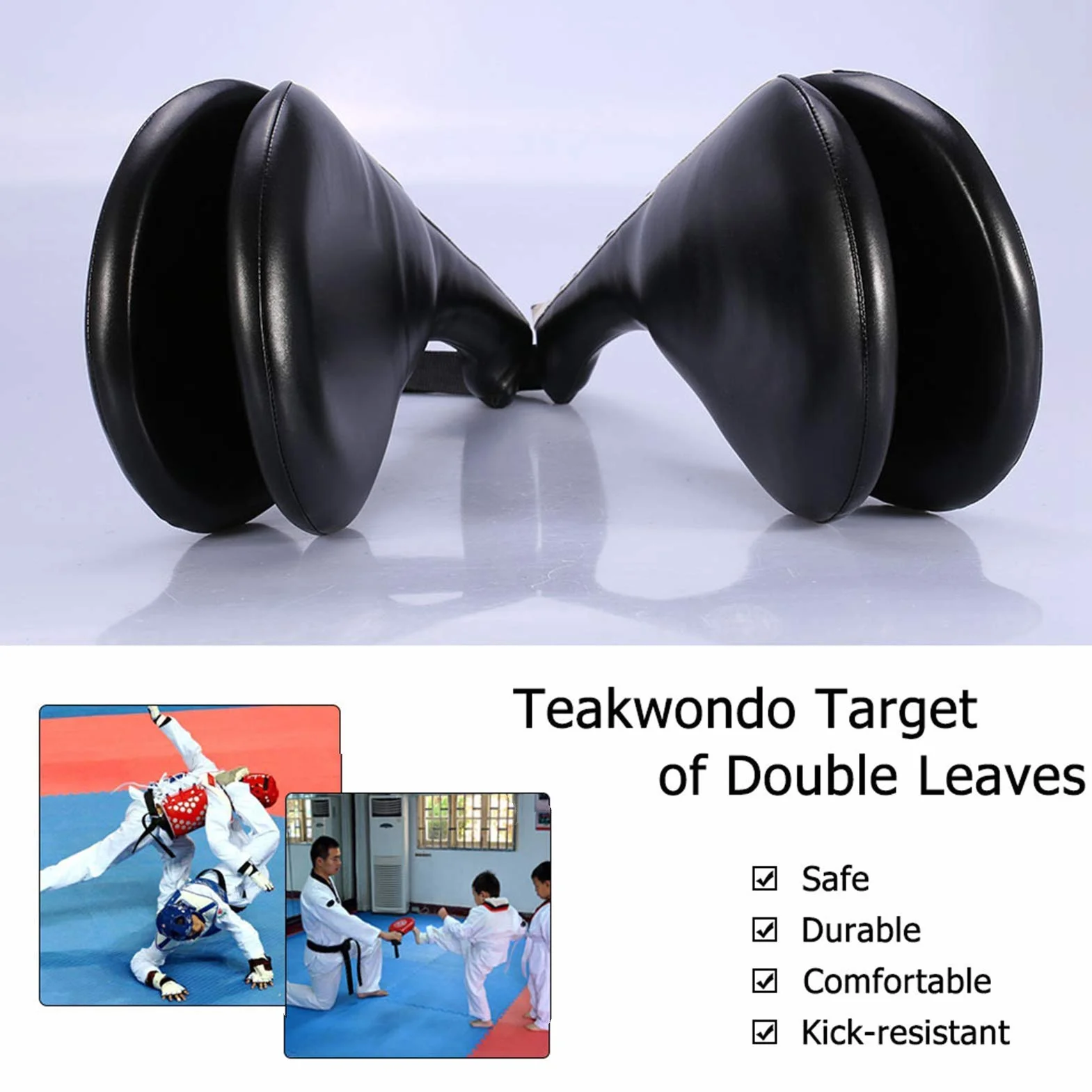 Lot de 2 Coussins d'entraînement pour Taekwondo, 19 cmx34,5cm Coussins de Boxe pour Cible de Frappe de Kickboxing équipement d'entraînement à Double Frappe Souple pour Les Arts Martiaux
