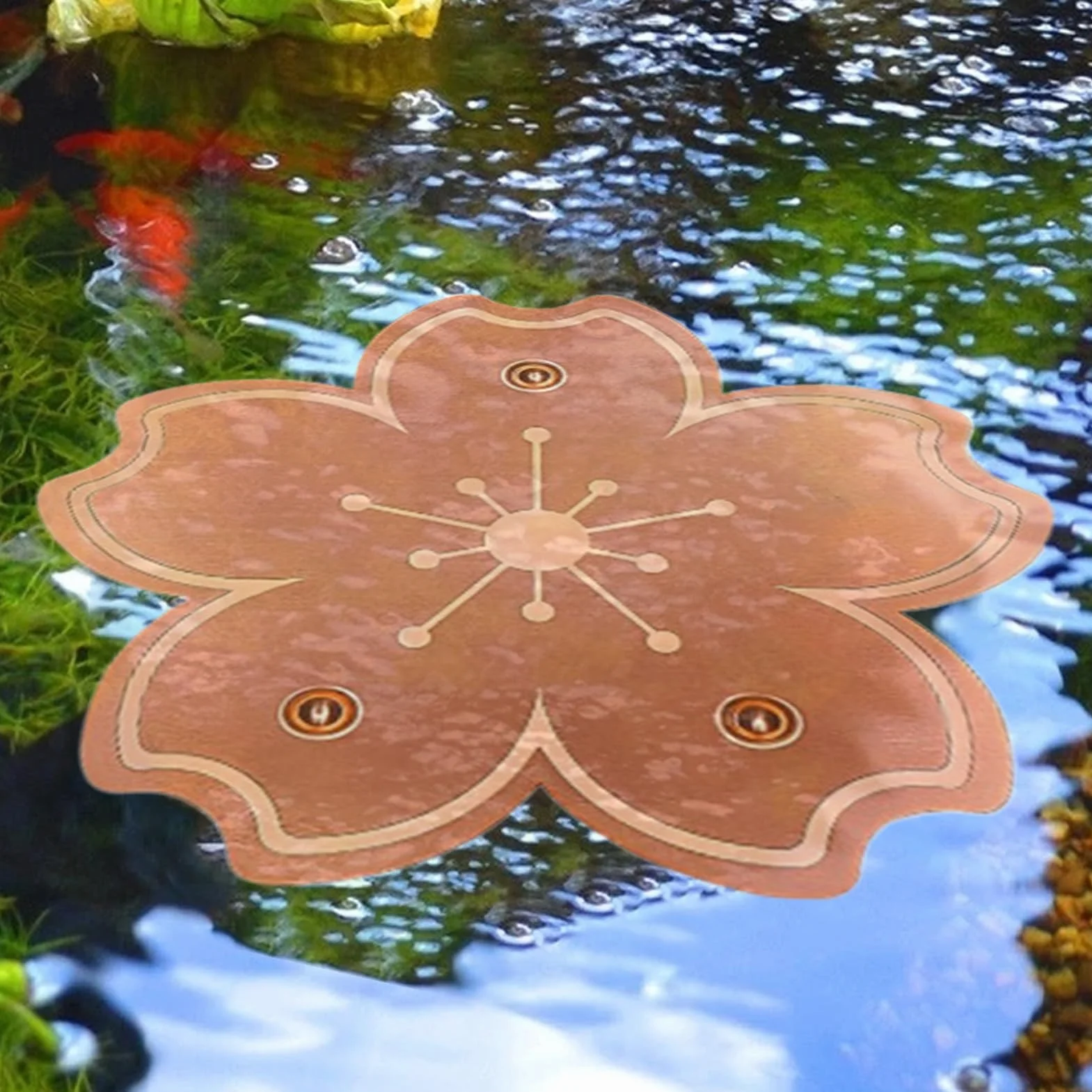 Disque de Purification Cuivre Triple Point pour Bain d'Oiseaux Accessoire Jardin