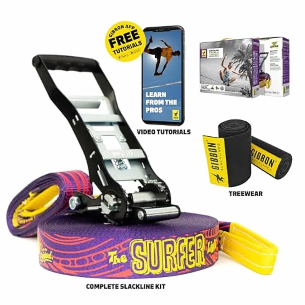 Gibbon Slacklines Surfer Line Kit de Slackline Violet M