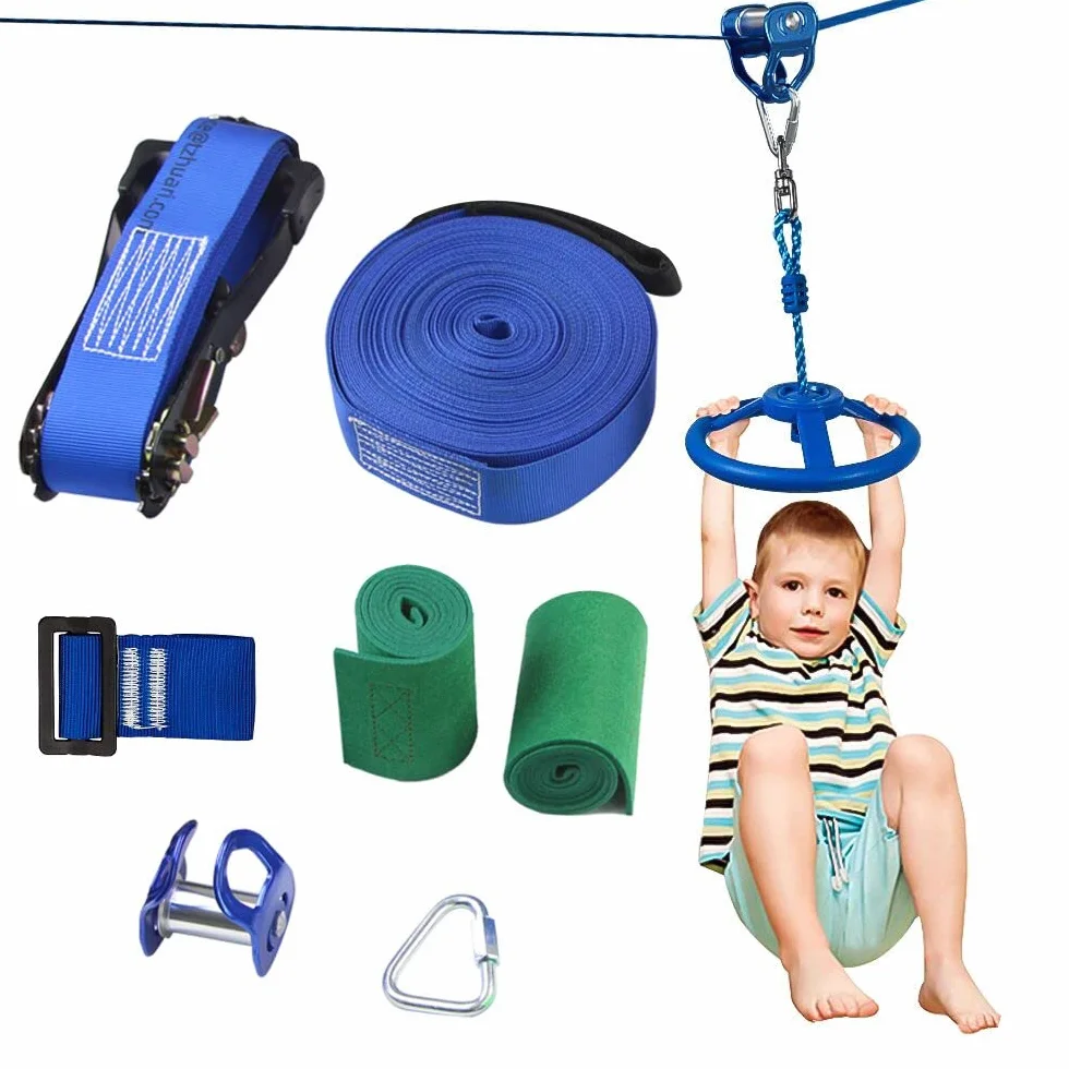 Kit de Slackline avec poulie Ninja Line de 15 m - Accessoire pour Ninja Parcours