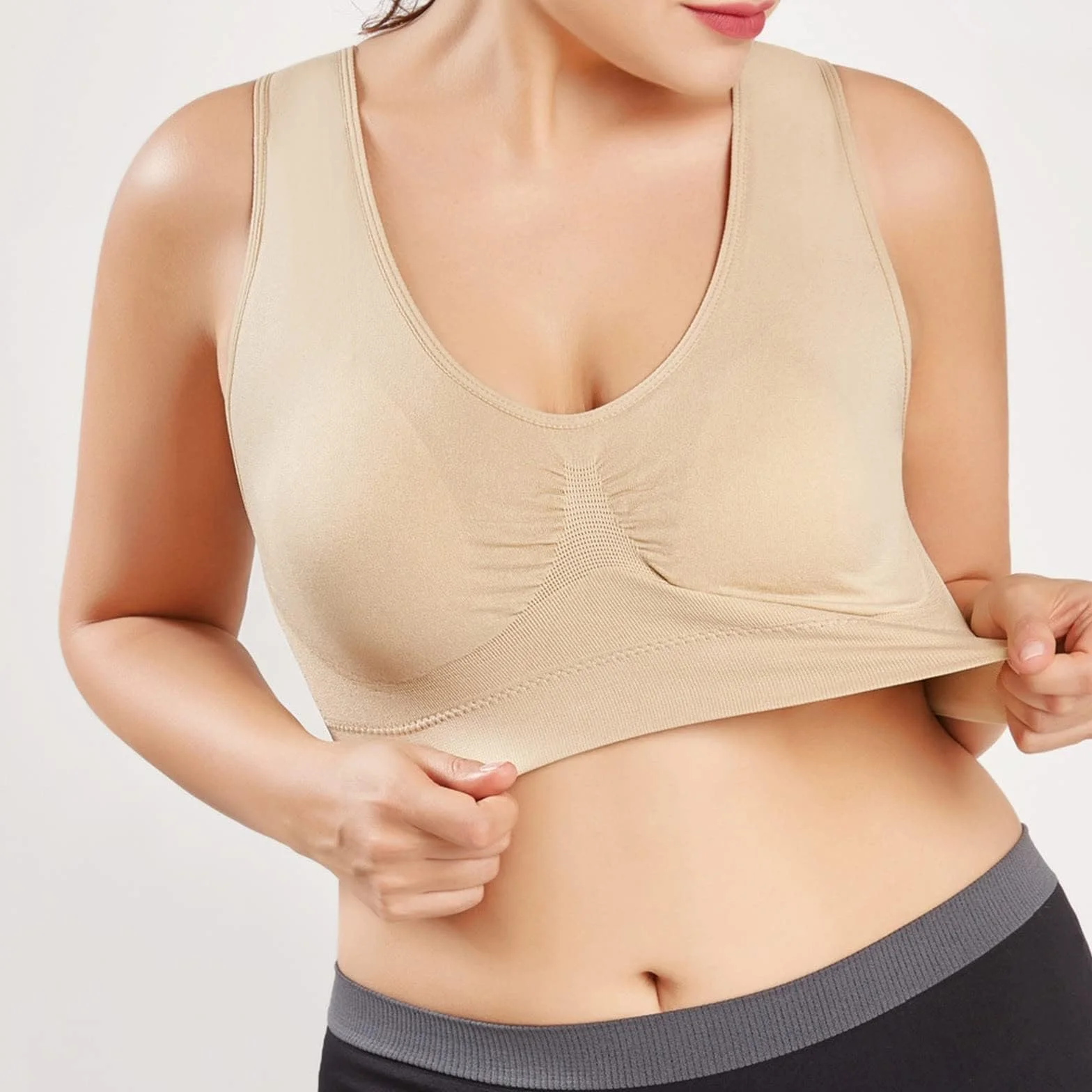 Soutien-Gorge Grande Taille Pleine Tasse sans Bretelles Dos Nu Femme Sport