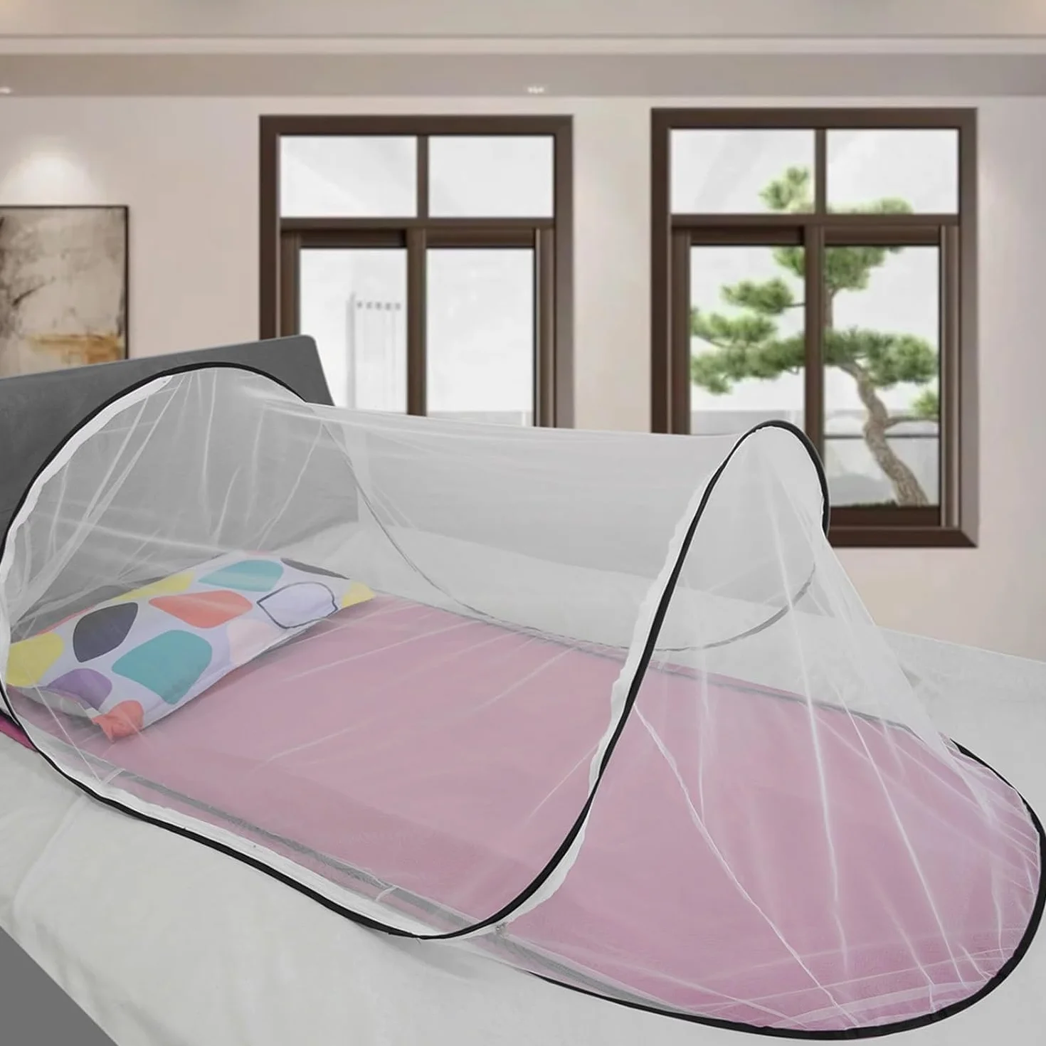 Moustiquaire Pliable Ultra légère, Tente de Camping Portable, lit moustiquaire Familial, Installation Facile et Rapide
