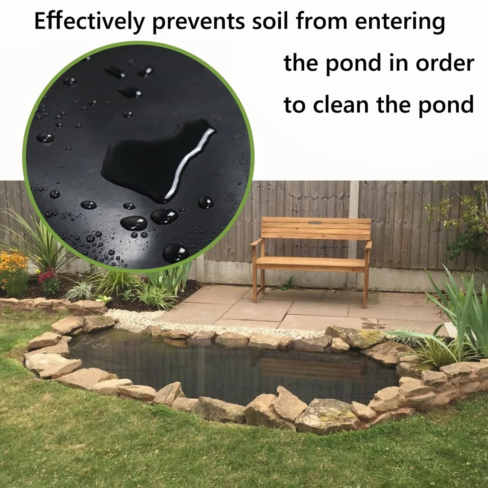 Bâche HDPE pour Bassin Étanche Robuste 1x2m 3x4m 5x5m 10x10m Noir